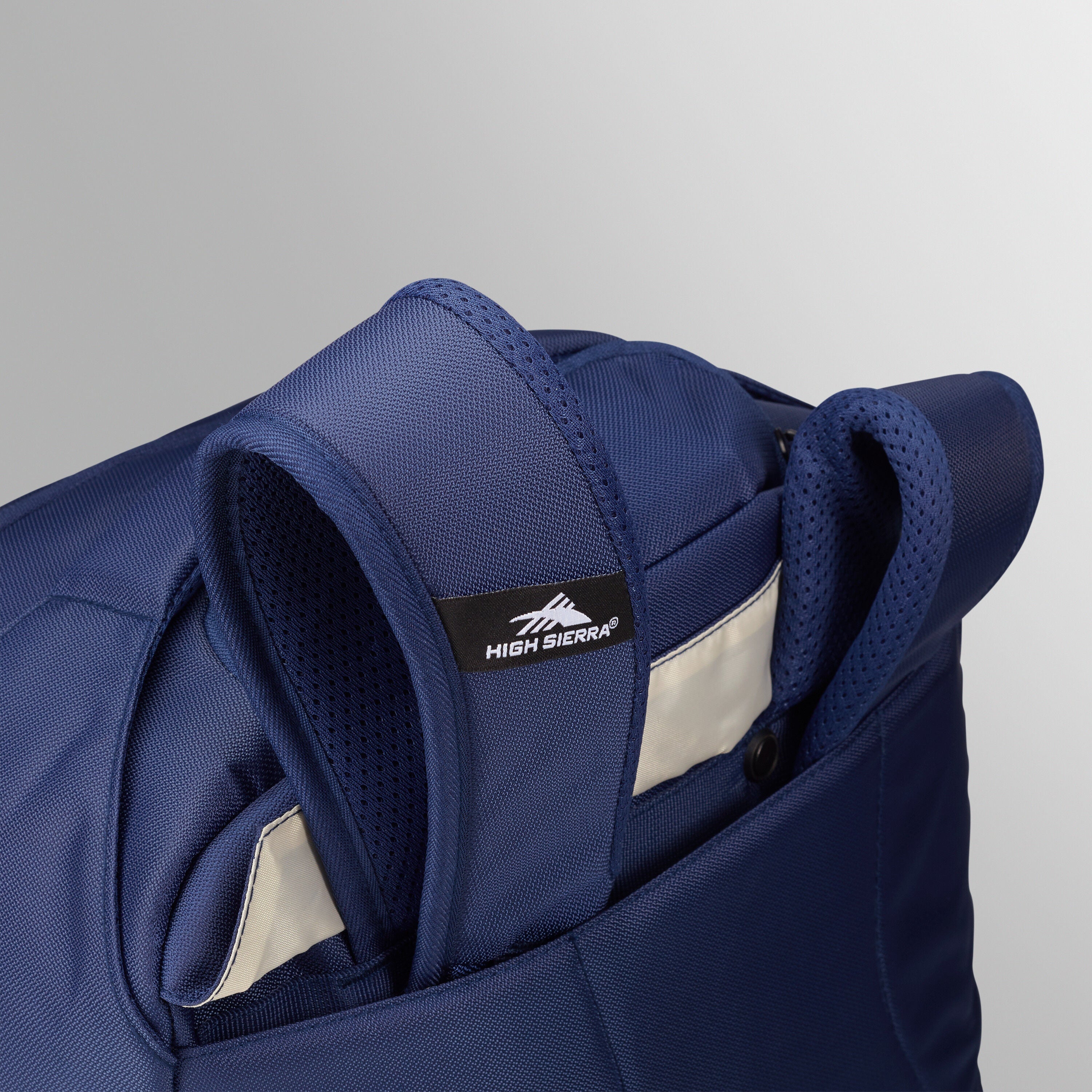High Sierra Freewheel Pro Wheeled Backpack in True Navy — angle view 2