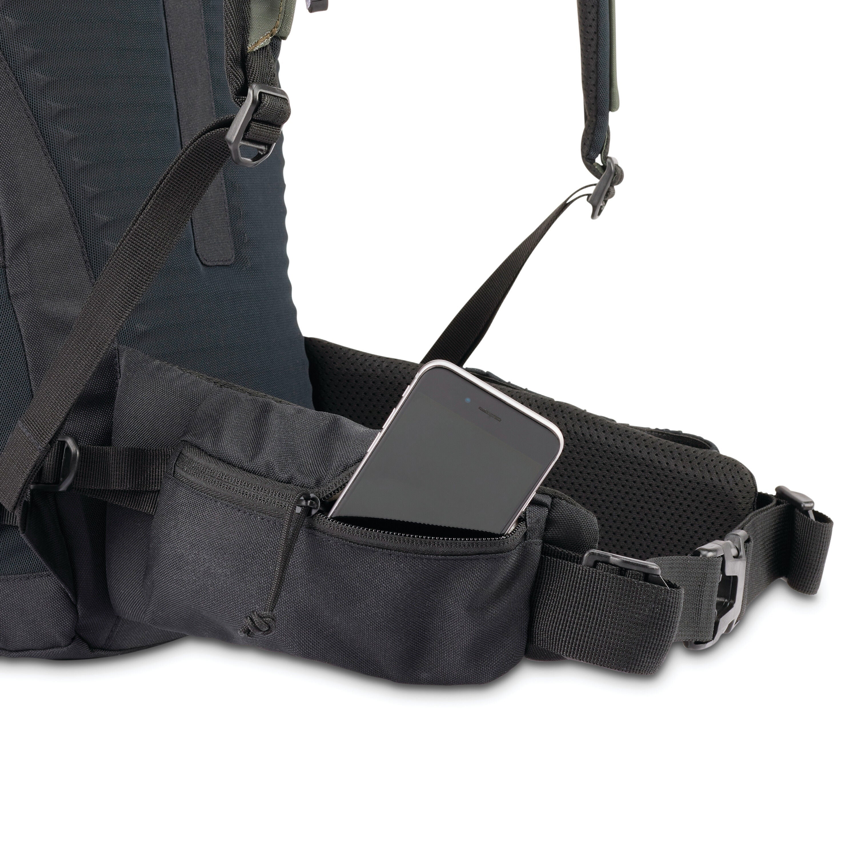 High Sierra Pathway 2.0 45L Backpack in Forest Green Black — angle view 3