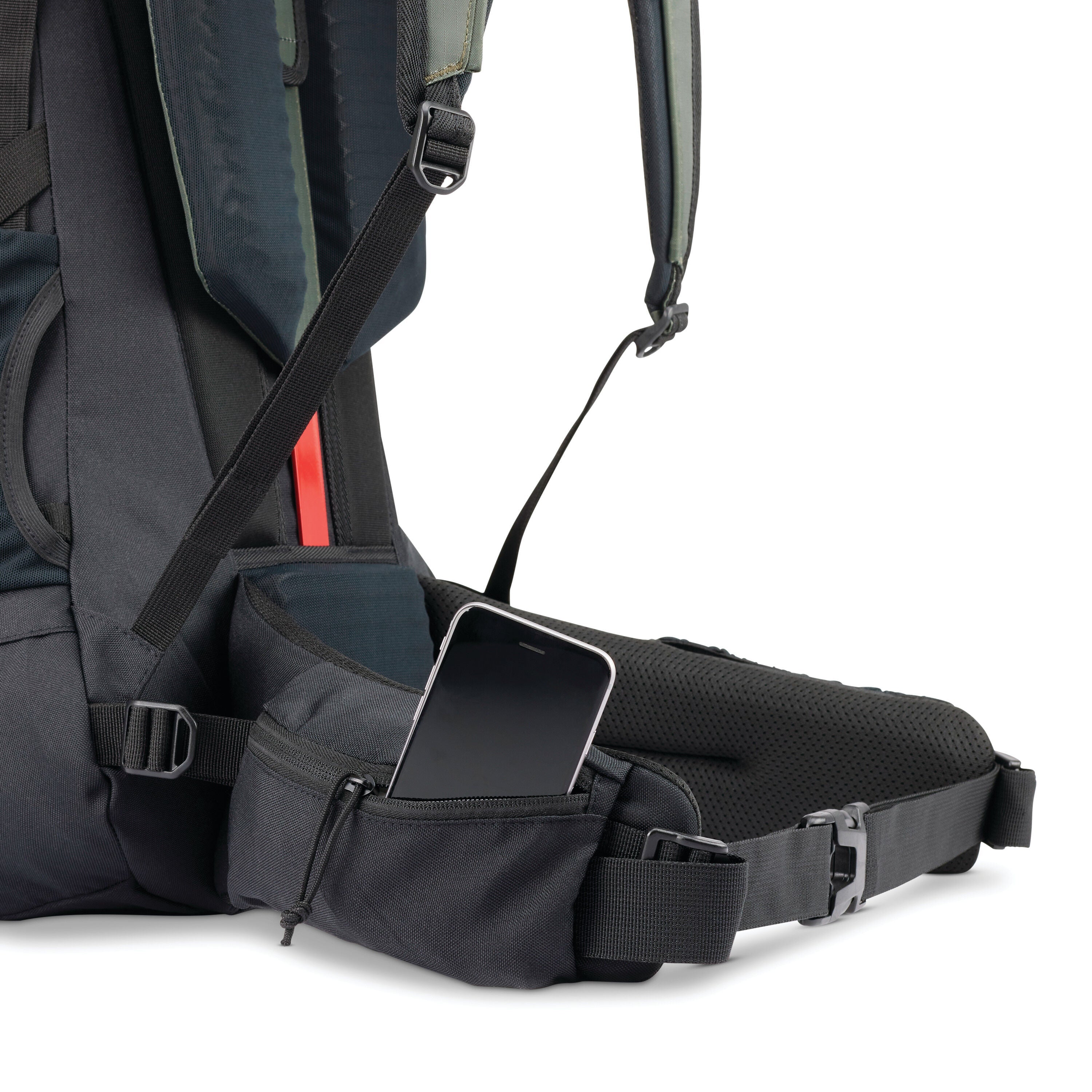 High Sierra Pathway 2.0 60L Backpack in Forest Green Black — angle view 3