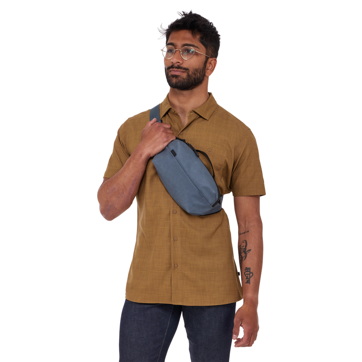 Thule Aion Sling Bag in Dark Slate — lifestyle