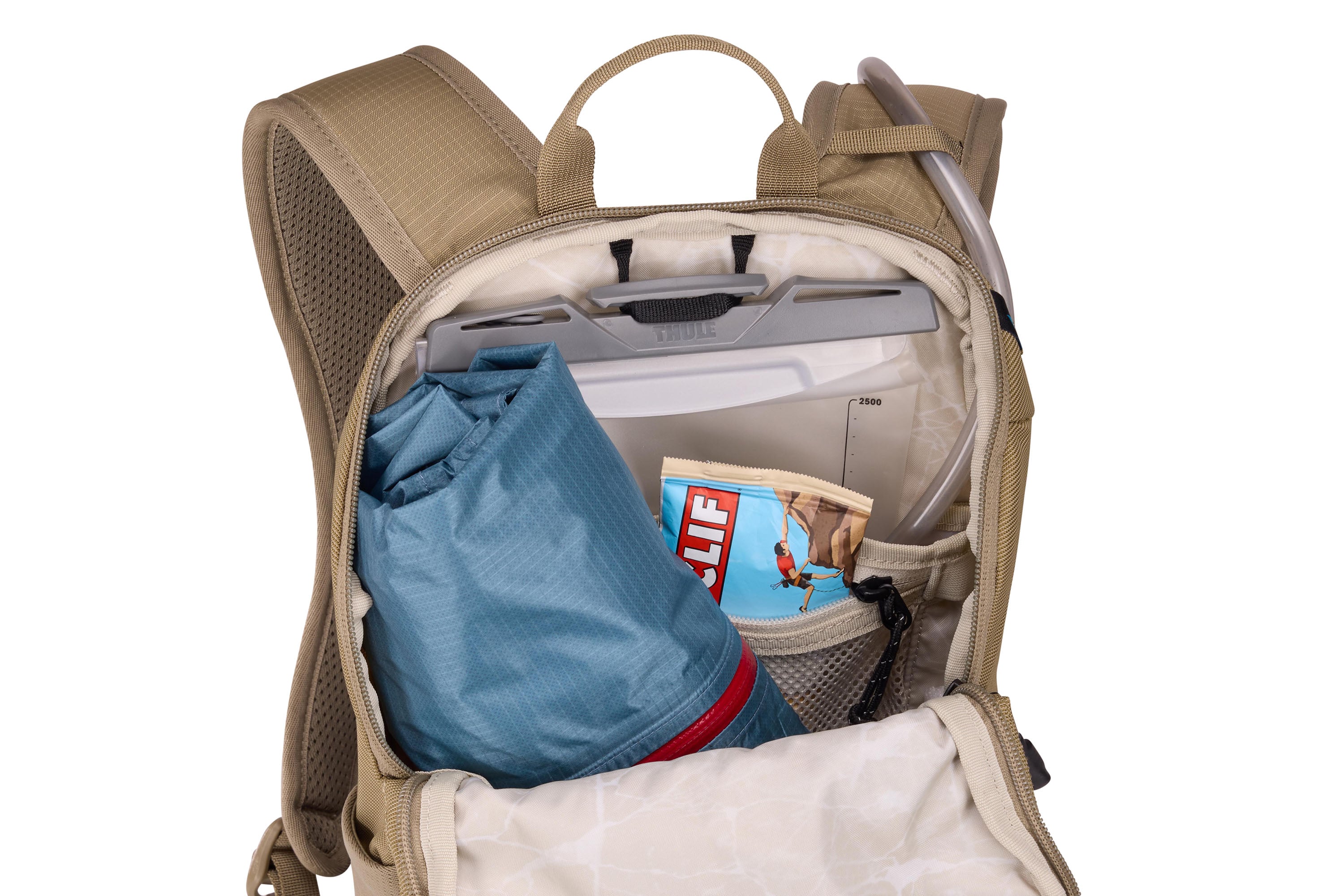 Thule AllTrail Hydration Pack 10L in Faded Khaki — interior view # color_Faded Khaki