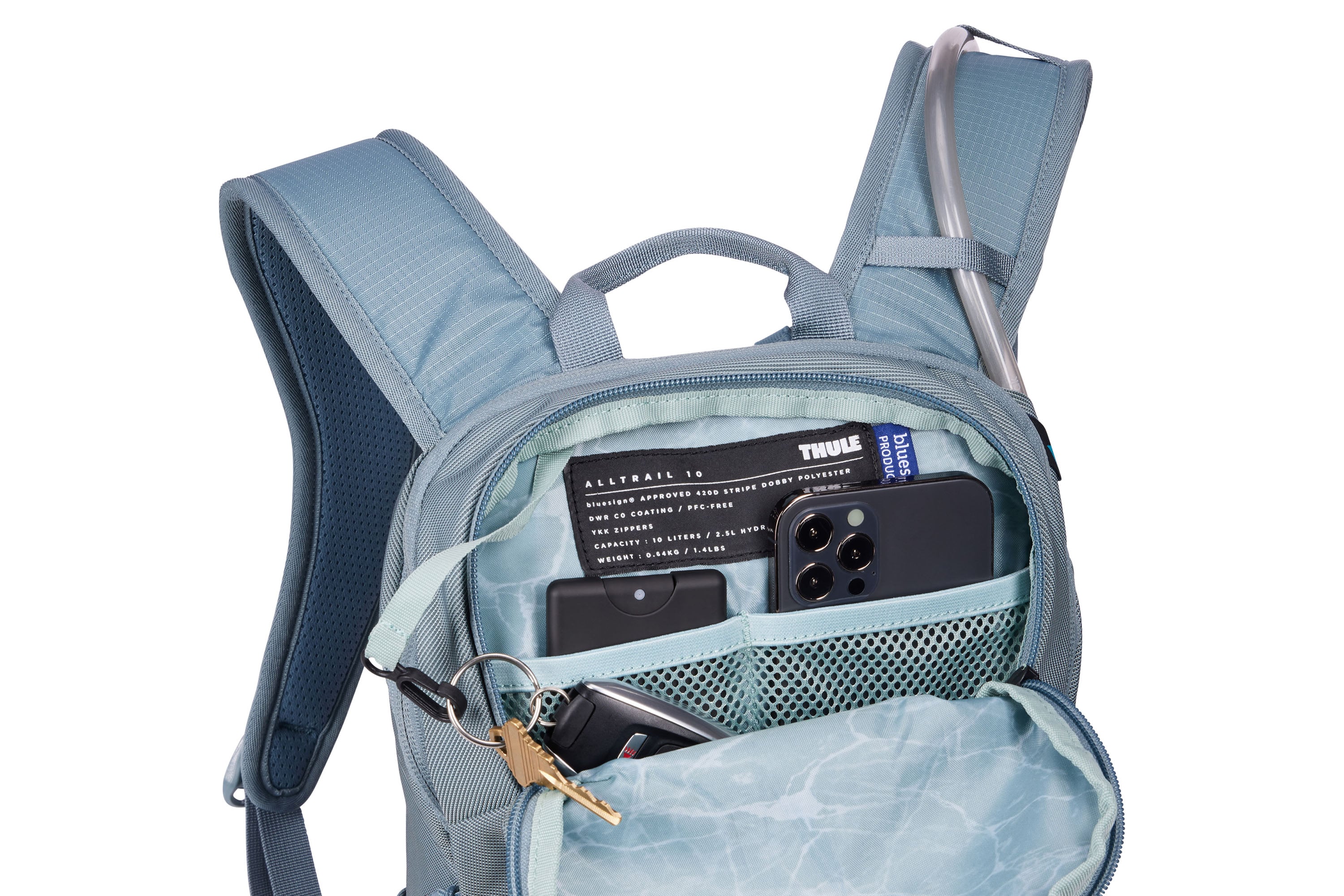 Thule AllTrail Hydration Pack 10L in Pond Blue — interior view 2 # color_Pond Blue