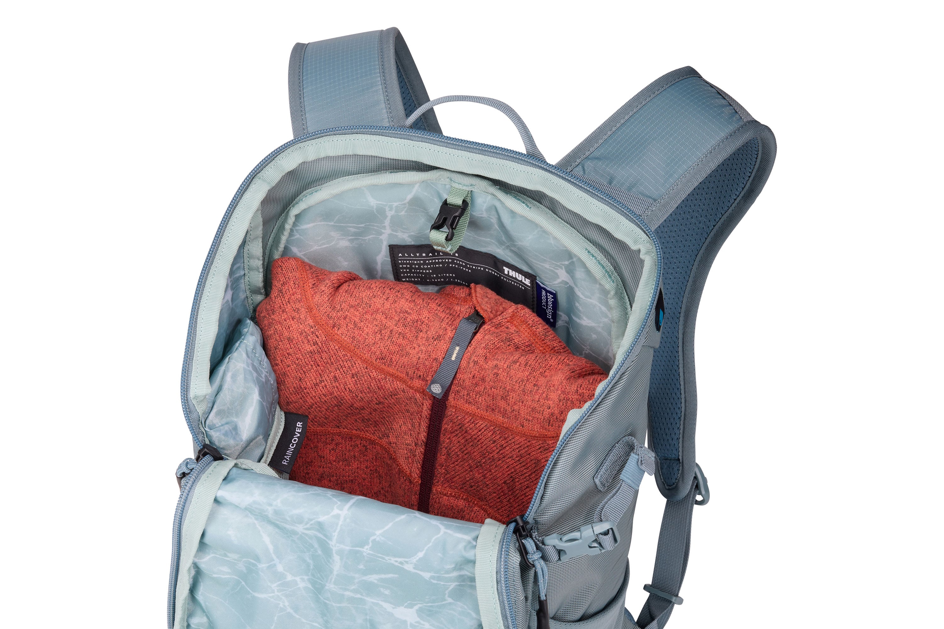 Thule AllTrail Daypack 18L in Pond Blue — interior view 2 # color_Pond Blue