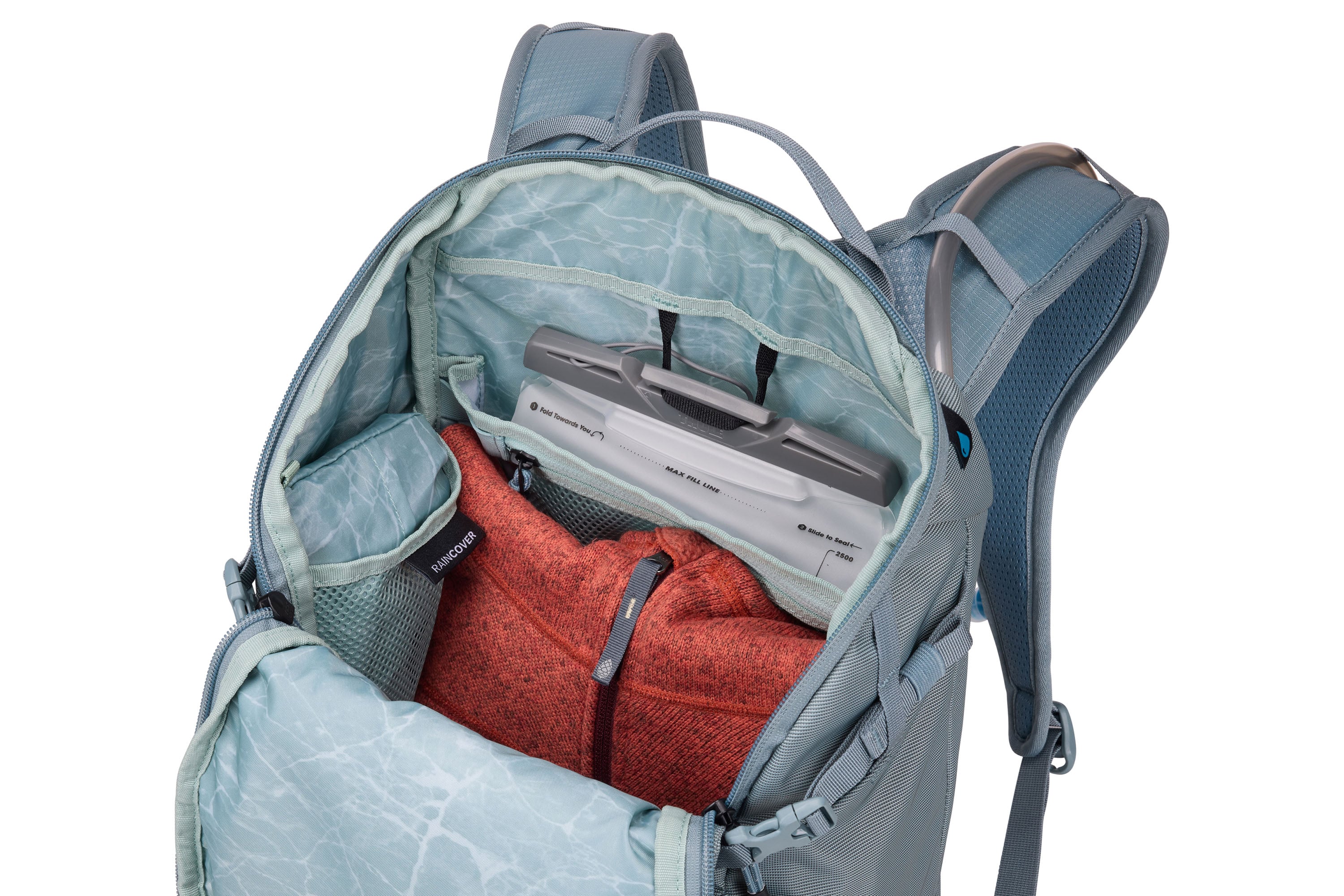 Thule AllTrail Hydration Pack 22L in Pond Blue — interior view # color_Pond Blue