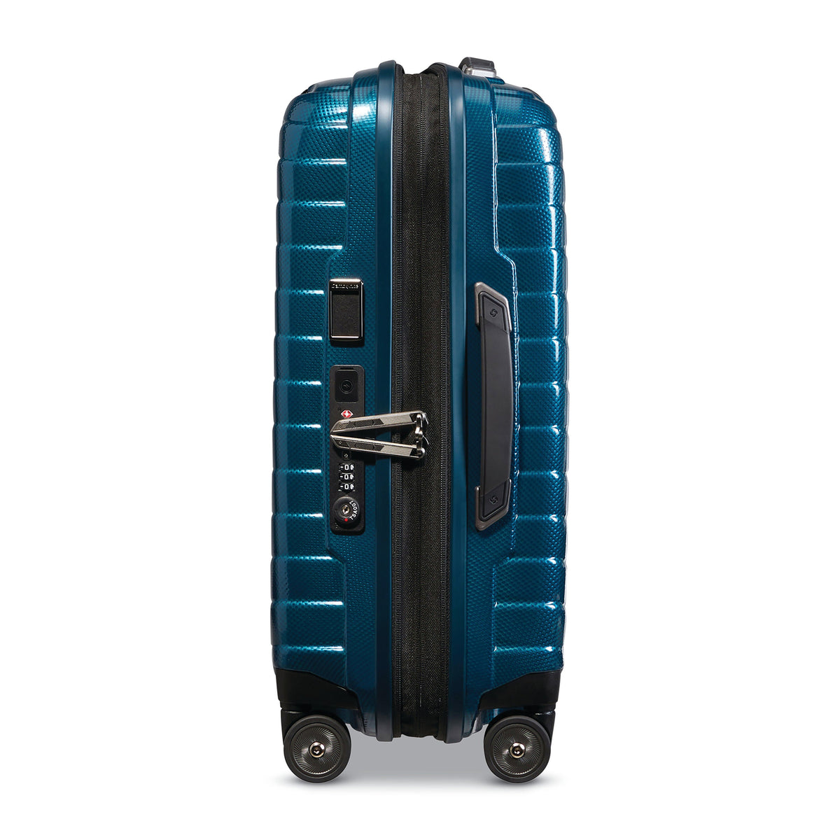Samsonite Proxis Global Carry-On Spinner in Petrol Blue — detail view