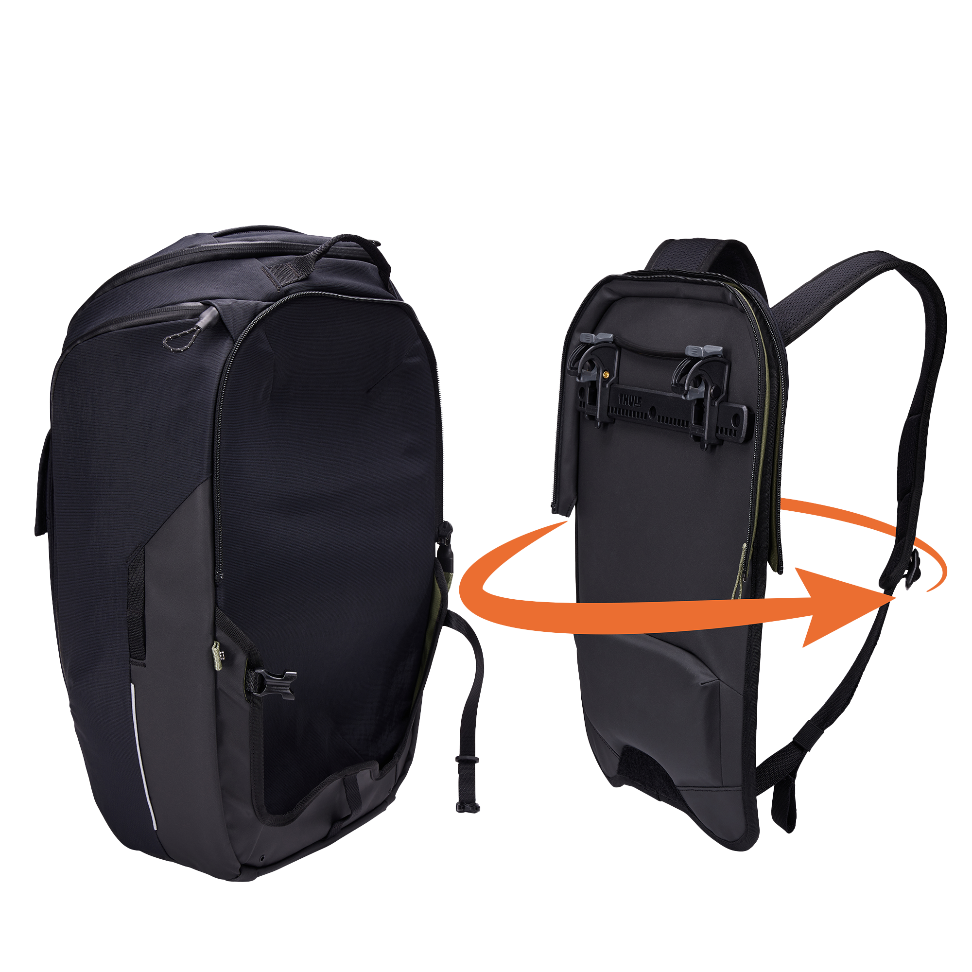 Thule Paramount Hybrid Pannier 26L in Black — angle view 2 # color_Black
