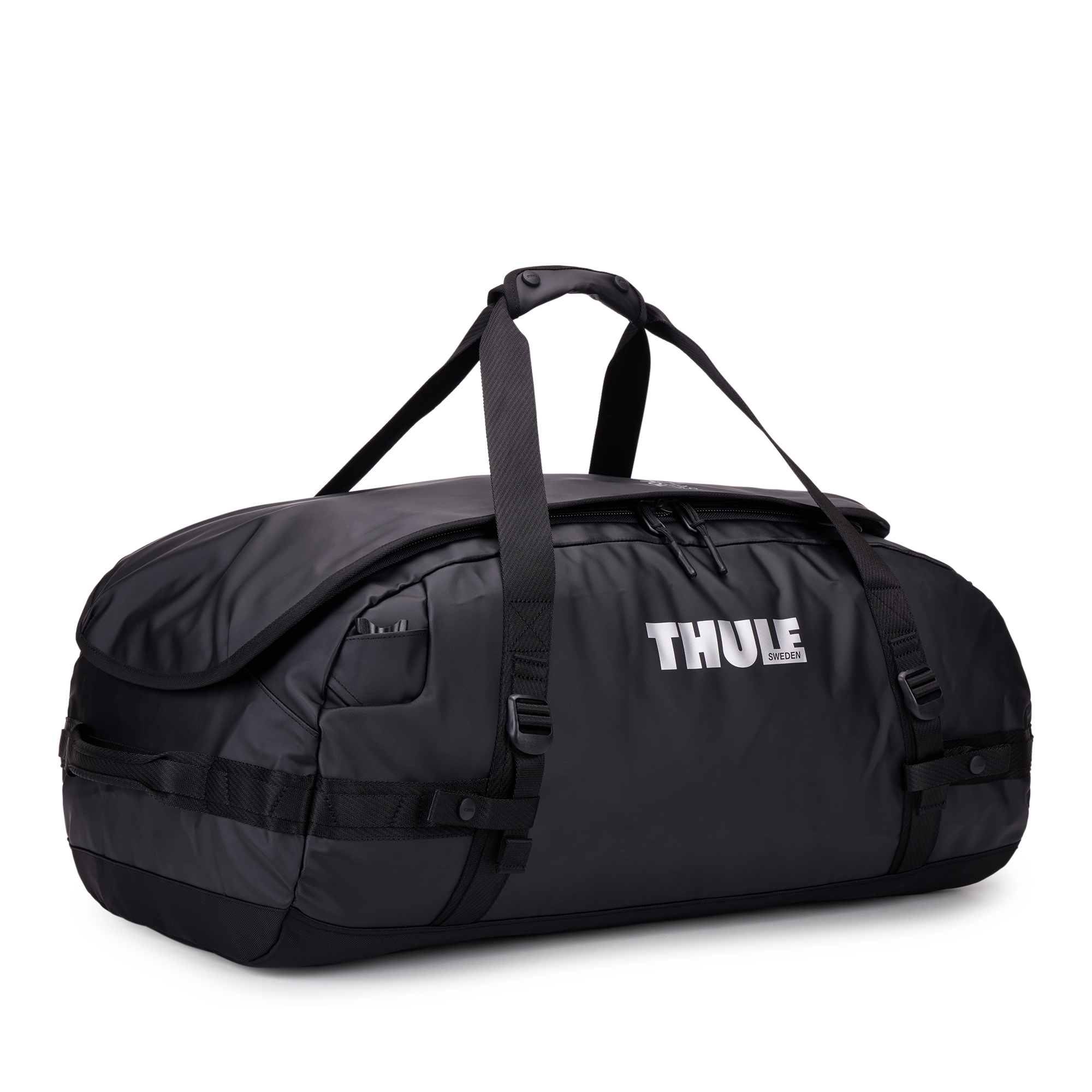 Thule Chasm 70L Duffel in Black — angle view 2 # color_Black