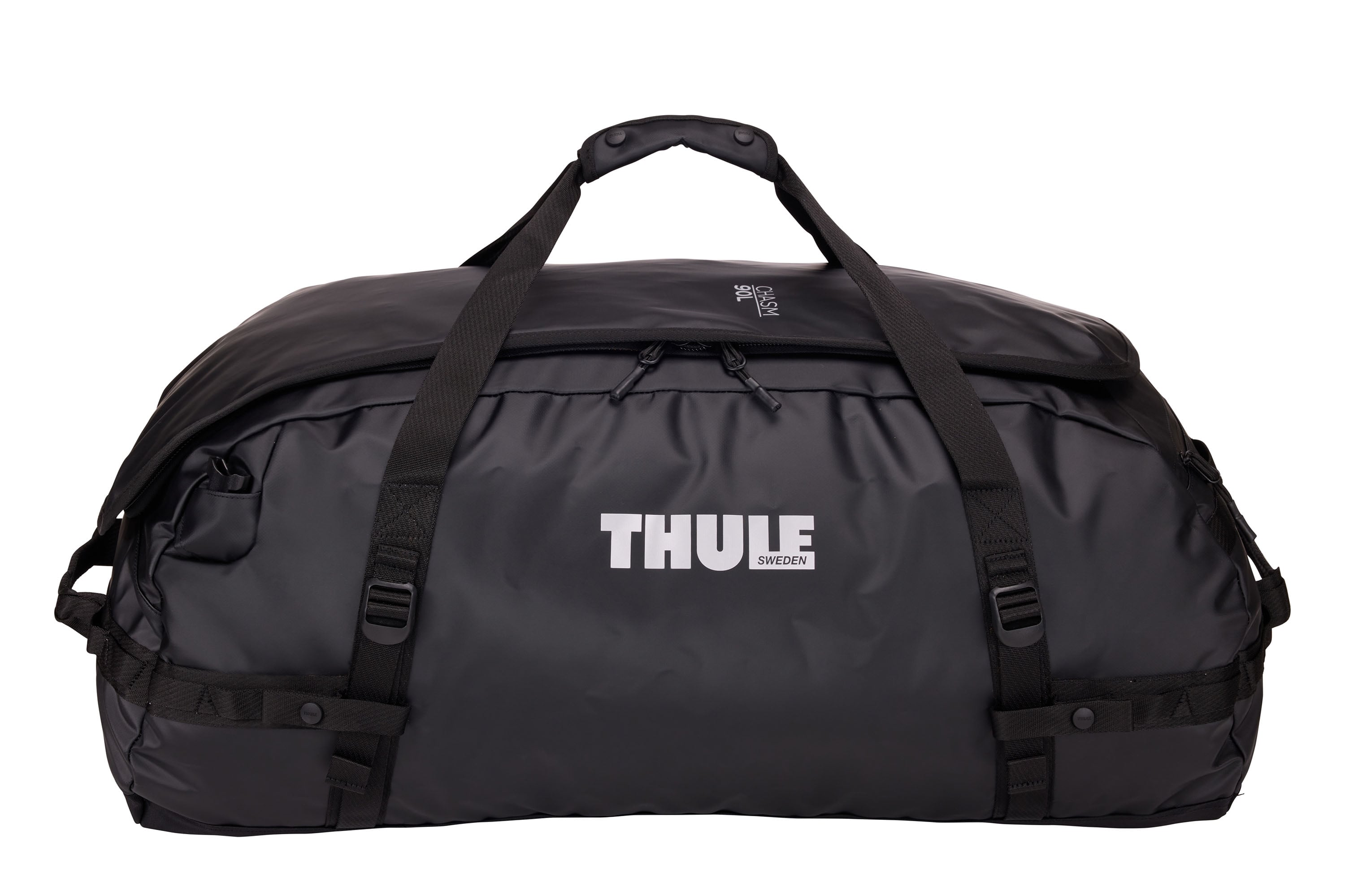 Thule Chasm 90L Duffel in Black — front view # color_Black