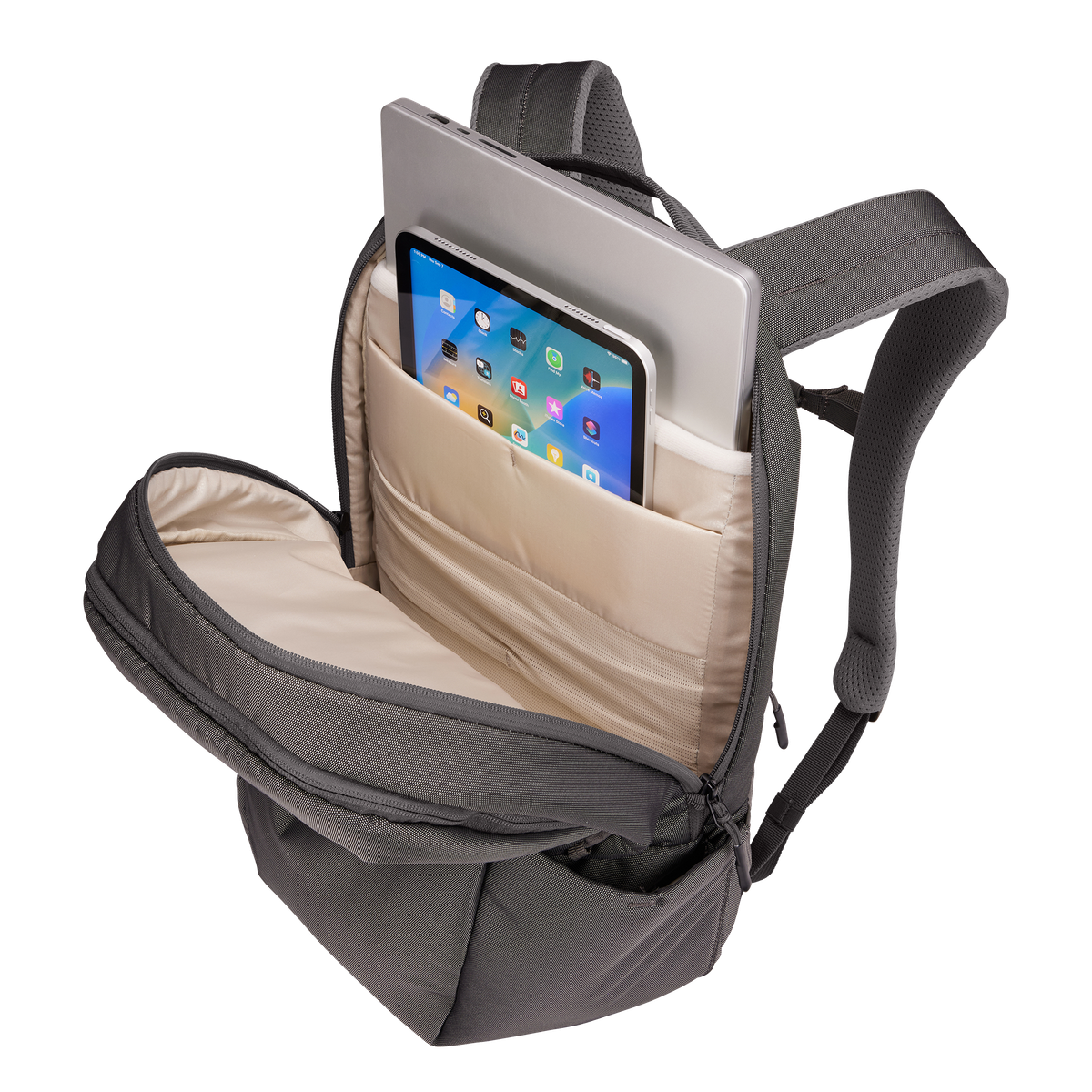Thule Subterra 2 Backpack 21L in Vetiver Gray — interior view