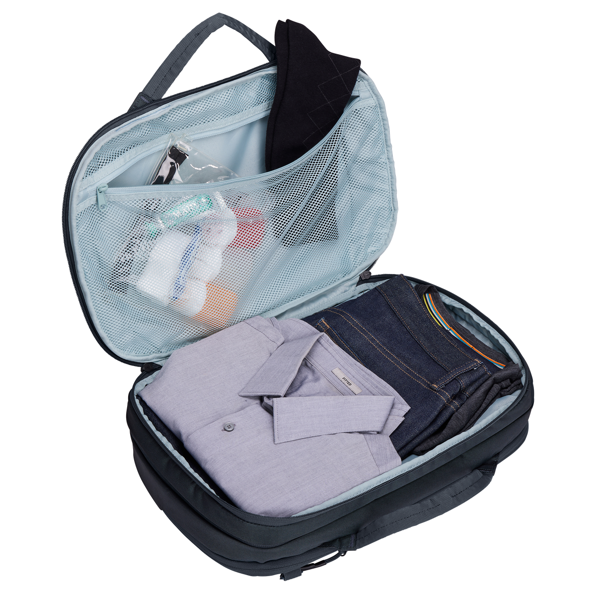 Thule Subterra 2 Hybrid Travel Bag 15L in Dark Slate — interior view