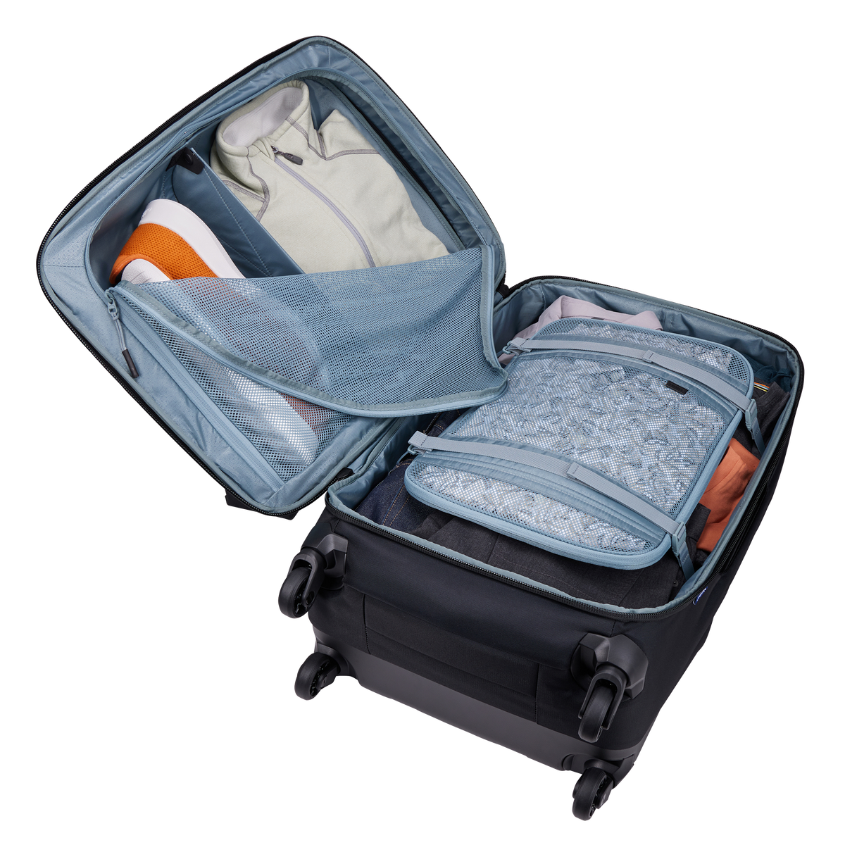 Thule Subterra 2 Checked Spinner 65L in Black — interior view