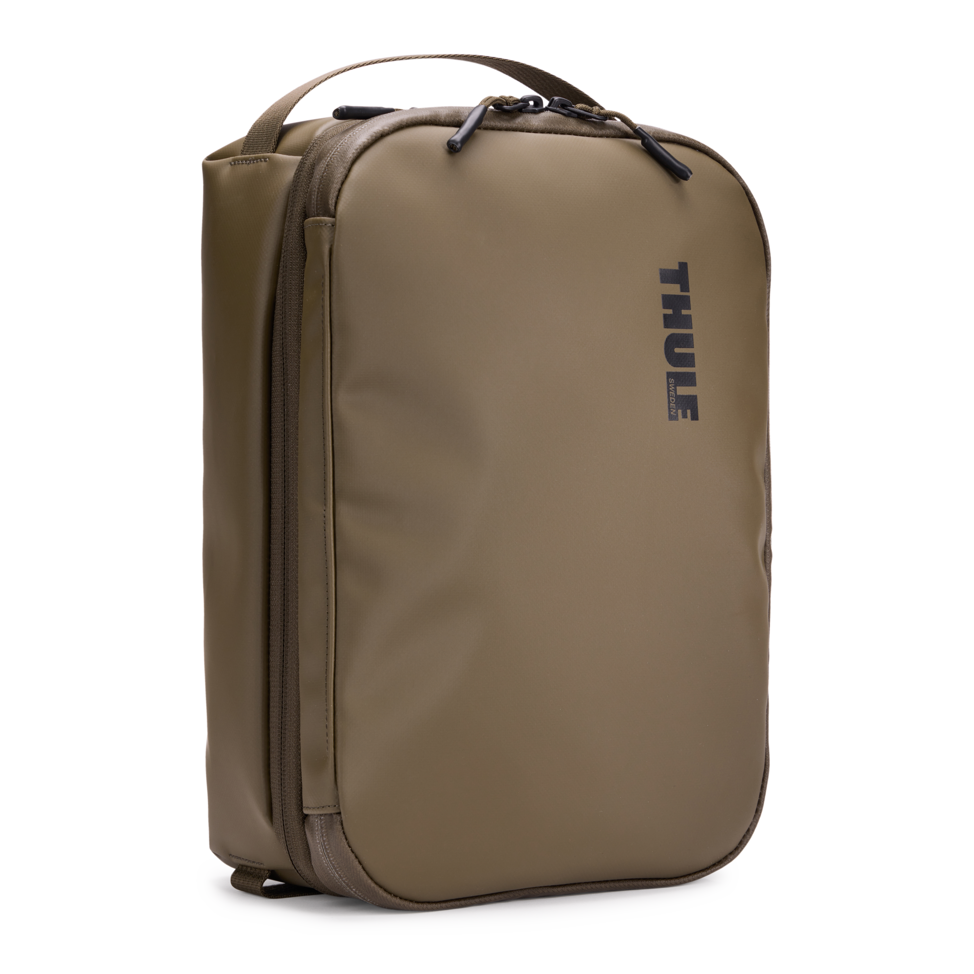 Thule Chasm Large Gear Cube in Deep Khaki — front view # color_Deep Khaki