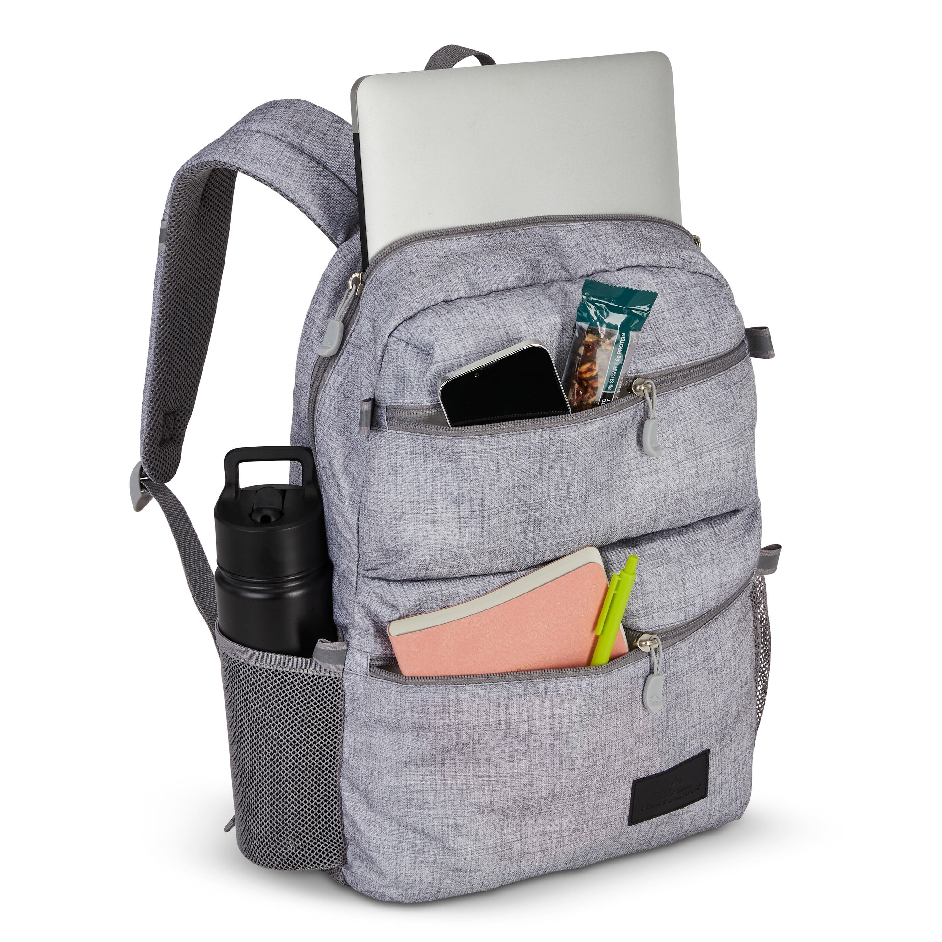 High Sierra Everclass Backpack in Silver Heather — interior view