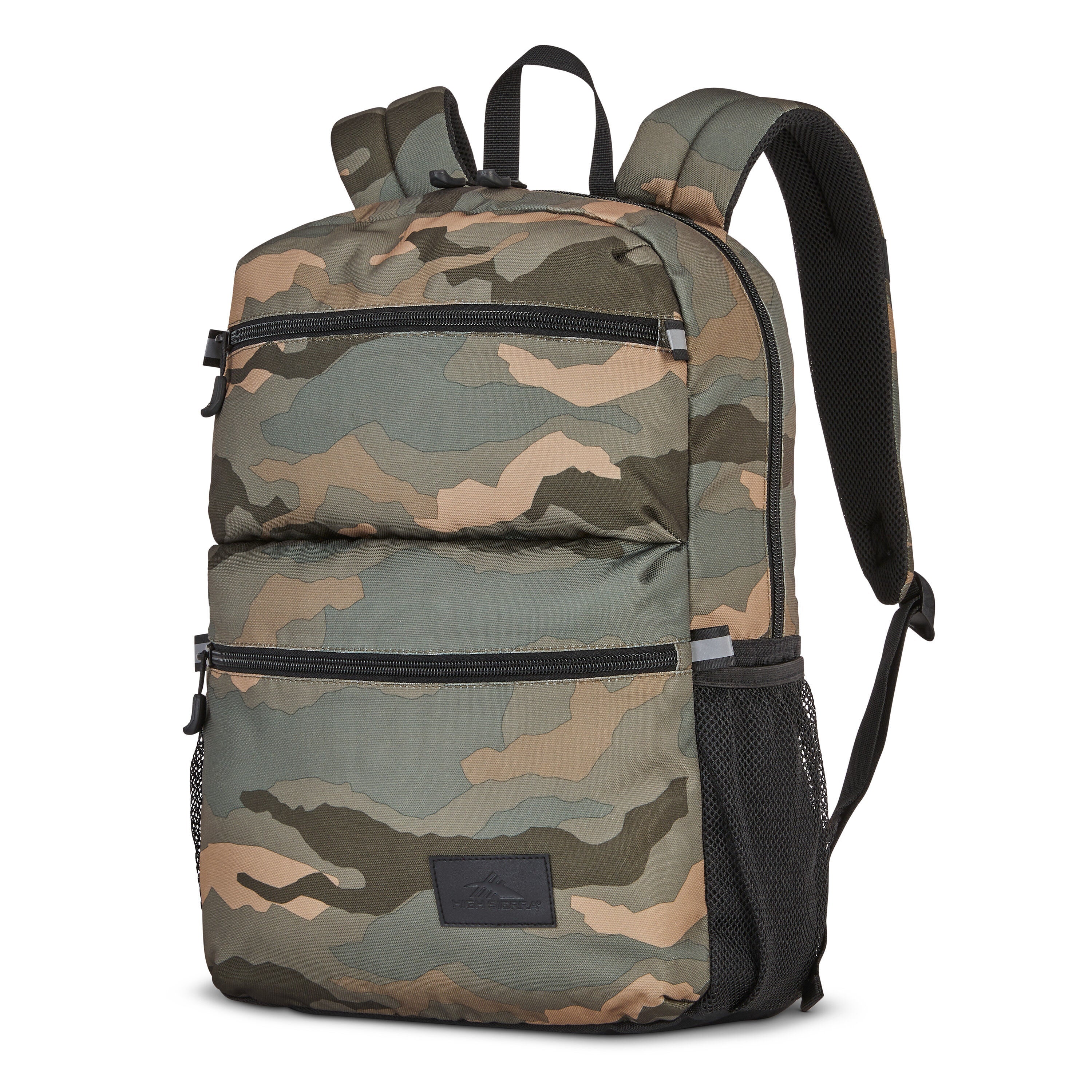 High Sierra Everclass Backpack in Natural Camo — front view