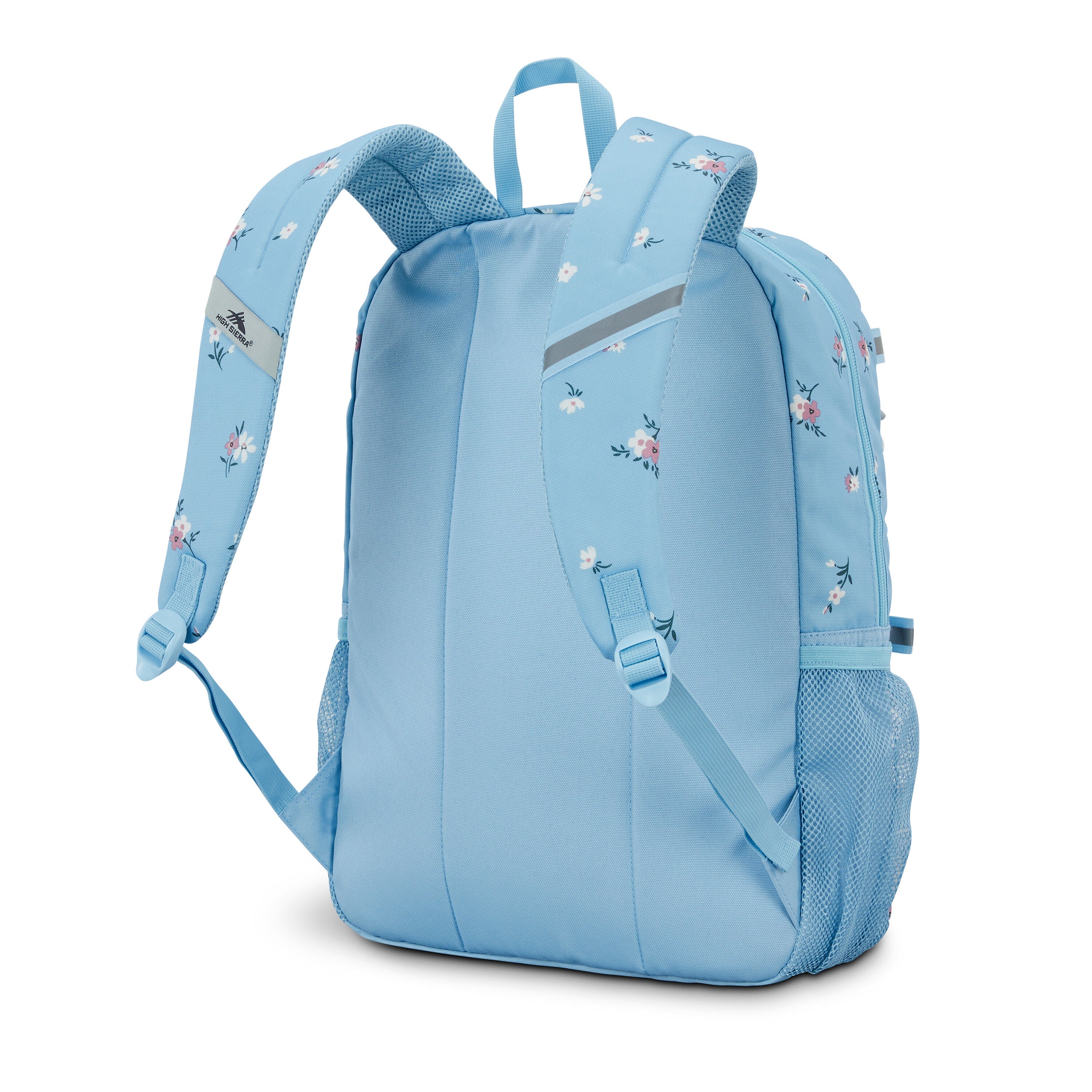 High Sierra Everclass Backpack in Floral Blue — back view