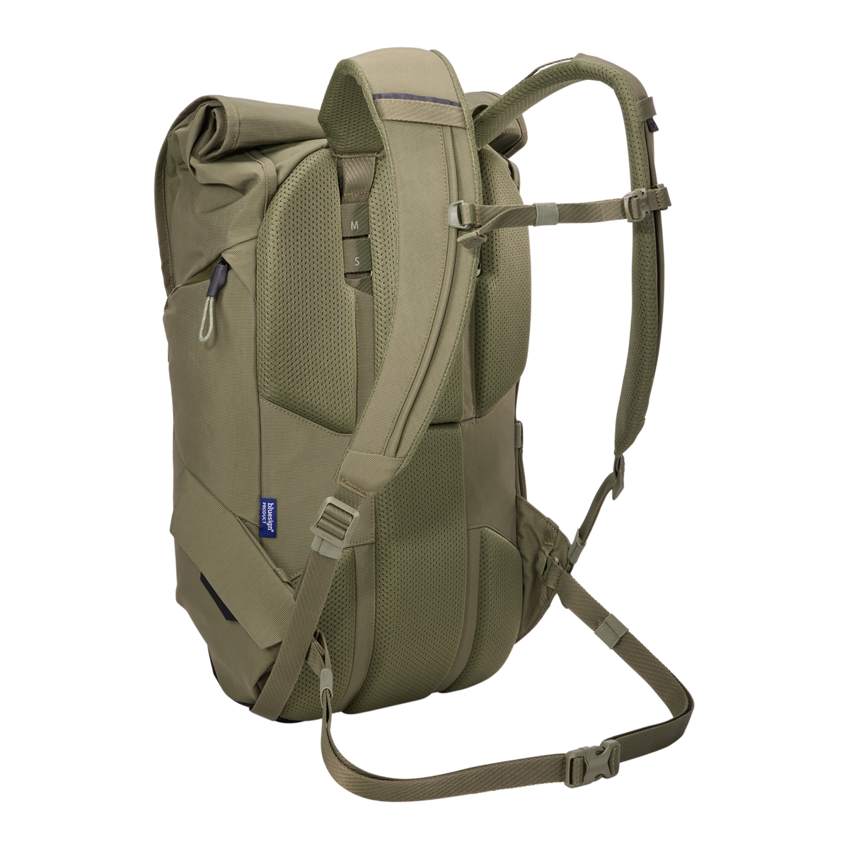 Thule Paramount Bike Commute Backpack 20L in Soft Green — back view