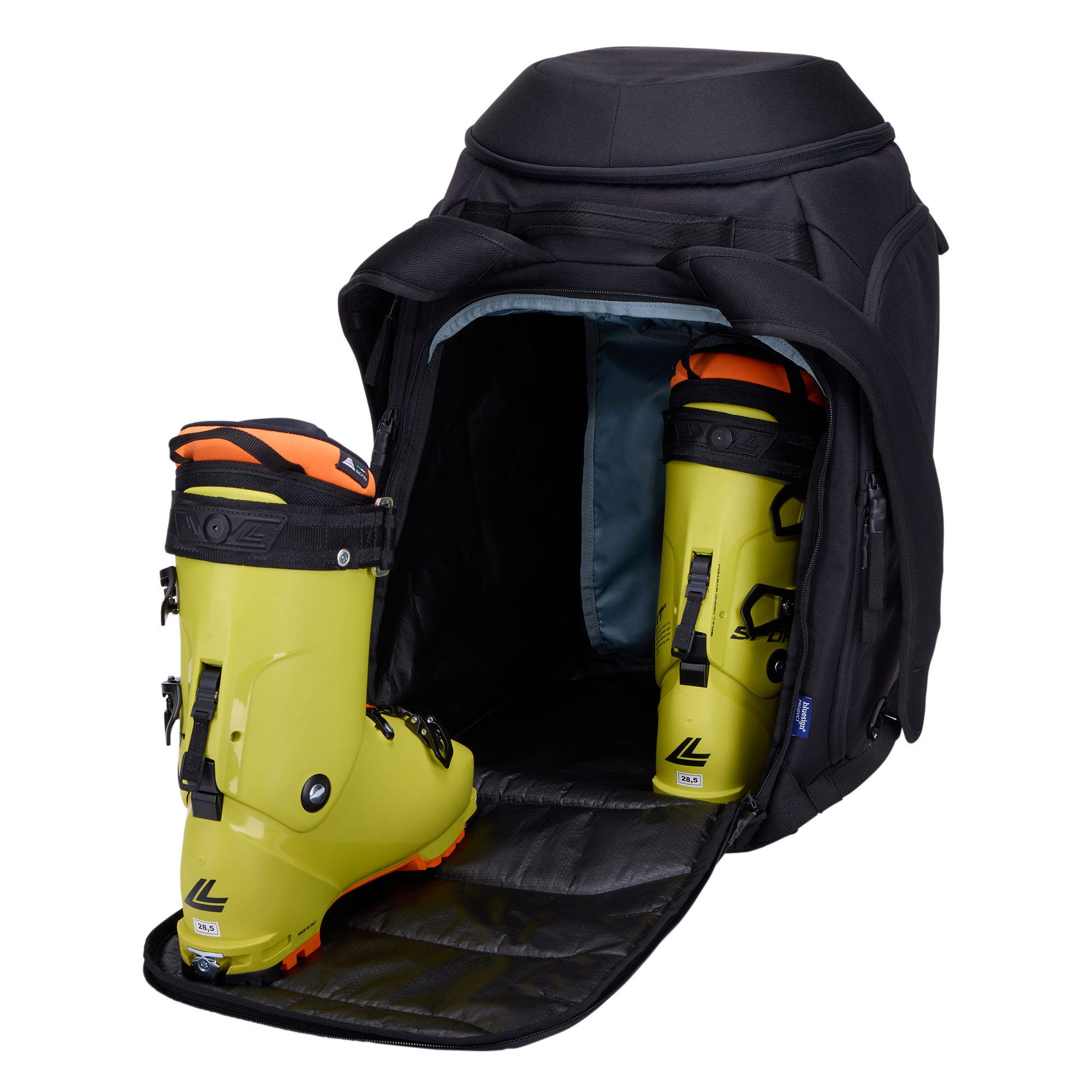 Thule RoundTrip Boot Backpack 60L in Black — interior view # color_Black