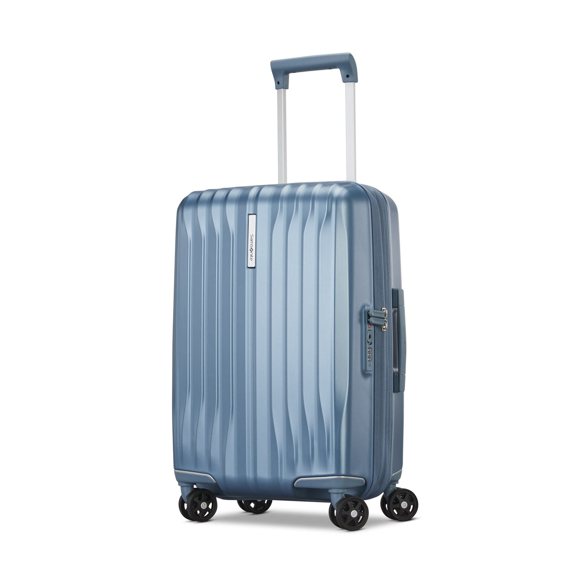 Samsonite Uplift Hardside Carry-On Spinner in Elemental Blue — front view # color_Elemental Blue