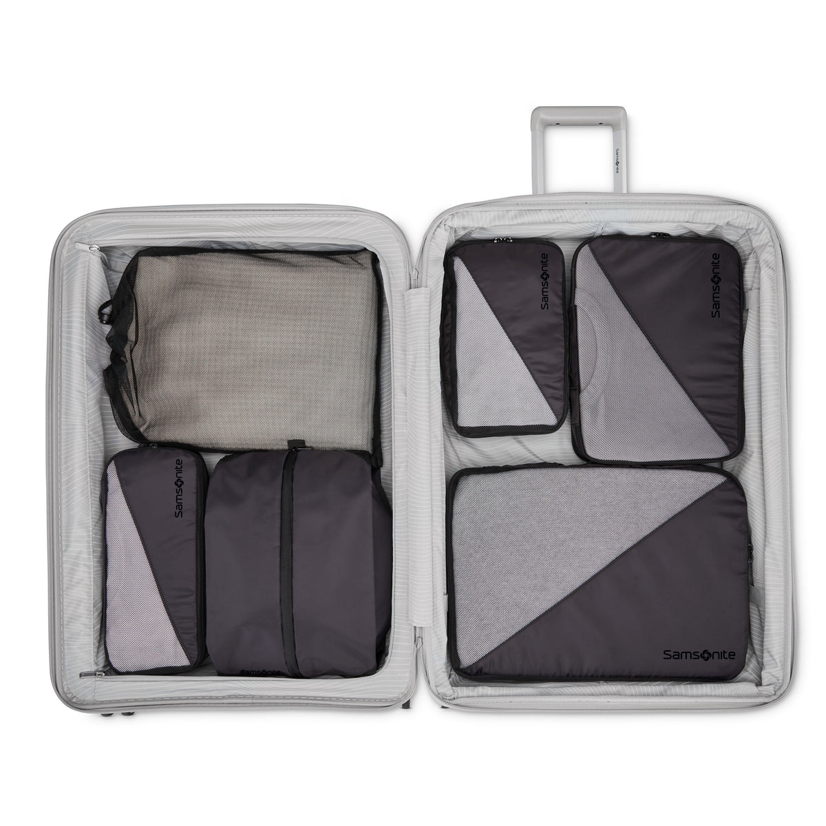 Samsonite 6-Piece Compression Packing Cubes in Black — interior view