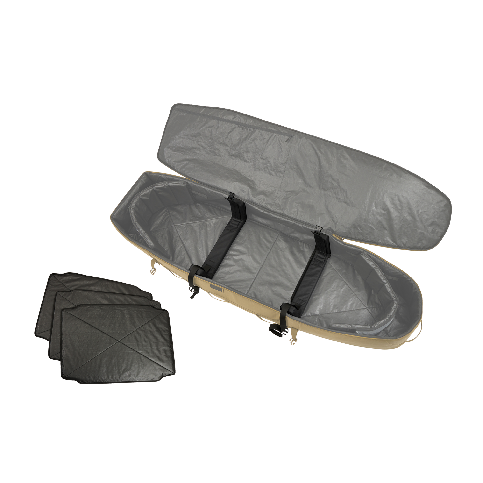 Thule Aion Surfboard Bag in Nutria Brown — interior view 2 # color_Nutria Brown