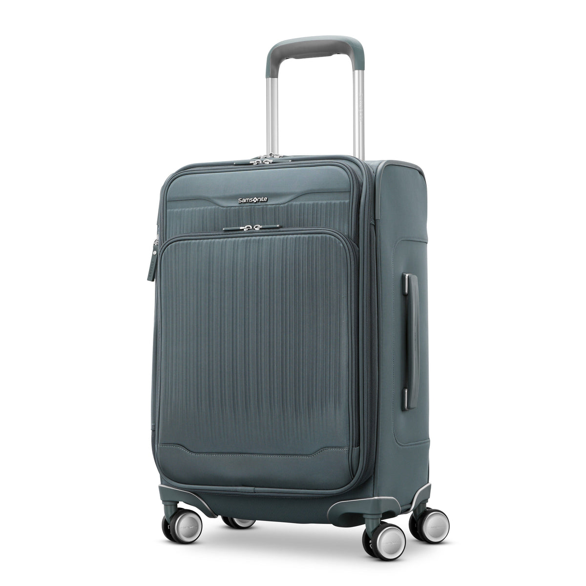 Samsonite Silhouette 18 Softside Spinner - Carry On in Slate Blue — front view # color_Slate Blue