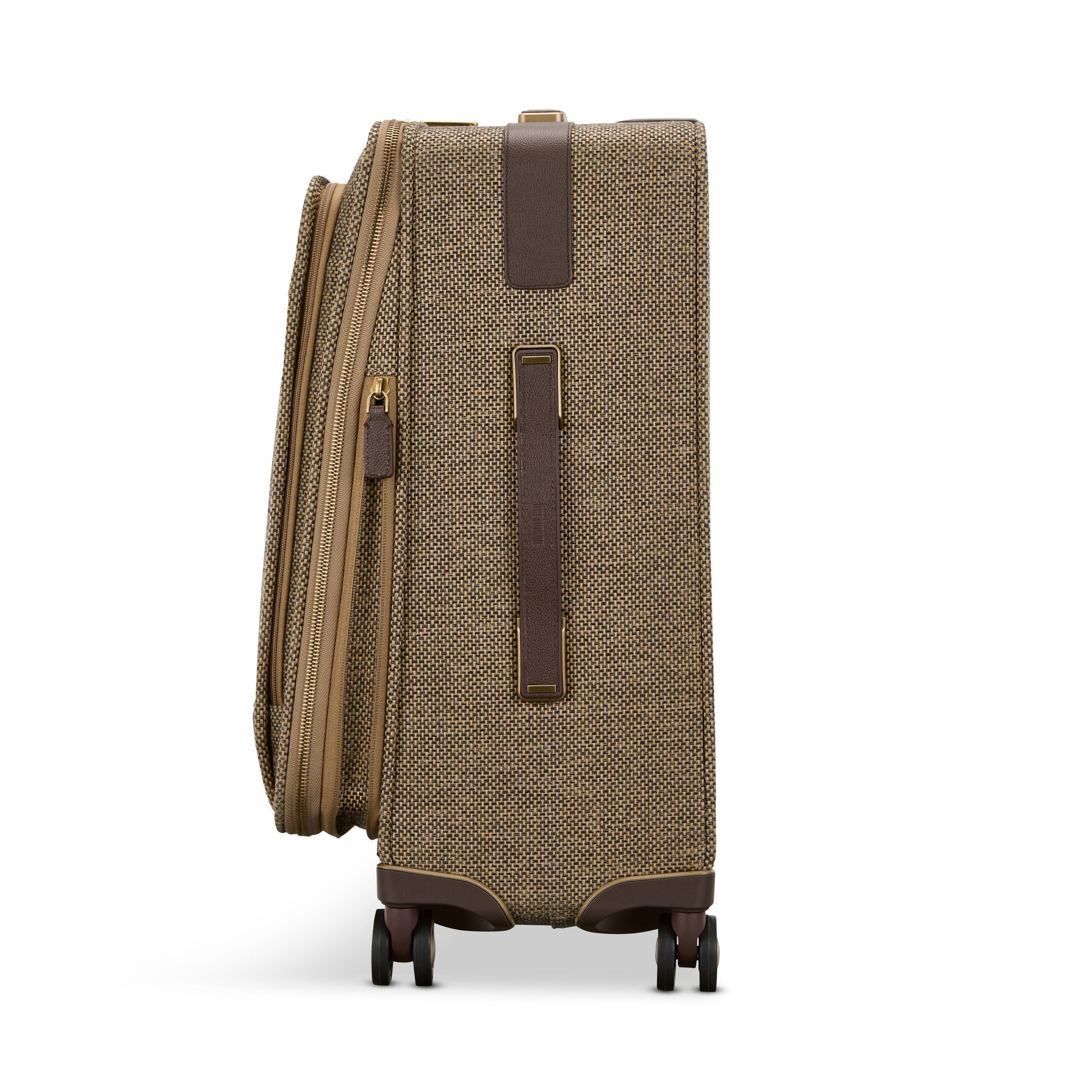 Hartmann Tweed Domestic Carry-On Spinner in Tweed/Natural Leather — angle view 6