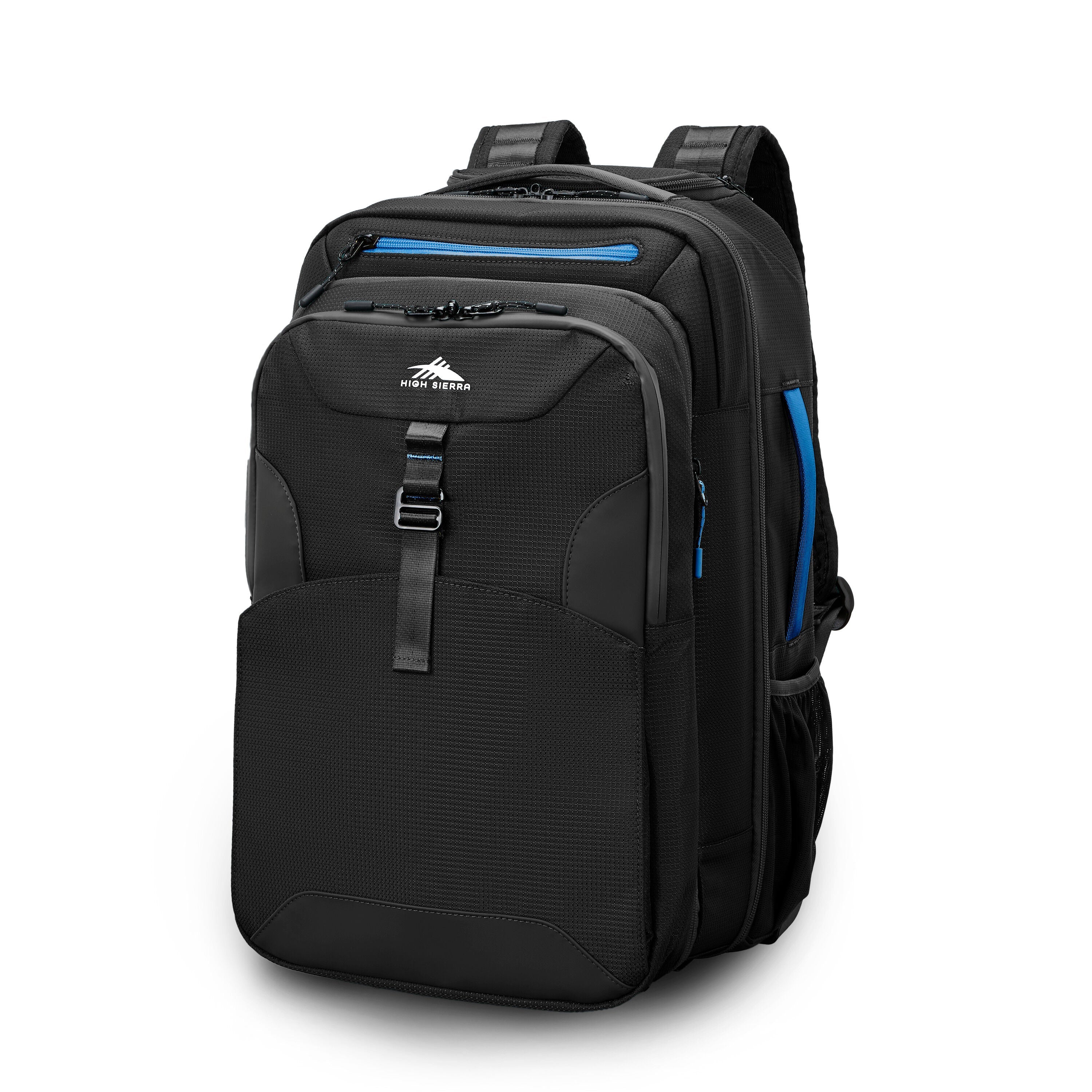 High Sierra Hi-Life 3-in-1 Convertible Wheeled Backpack in Black Blue — angle view 1