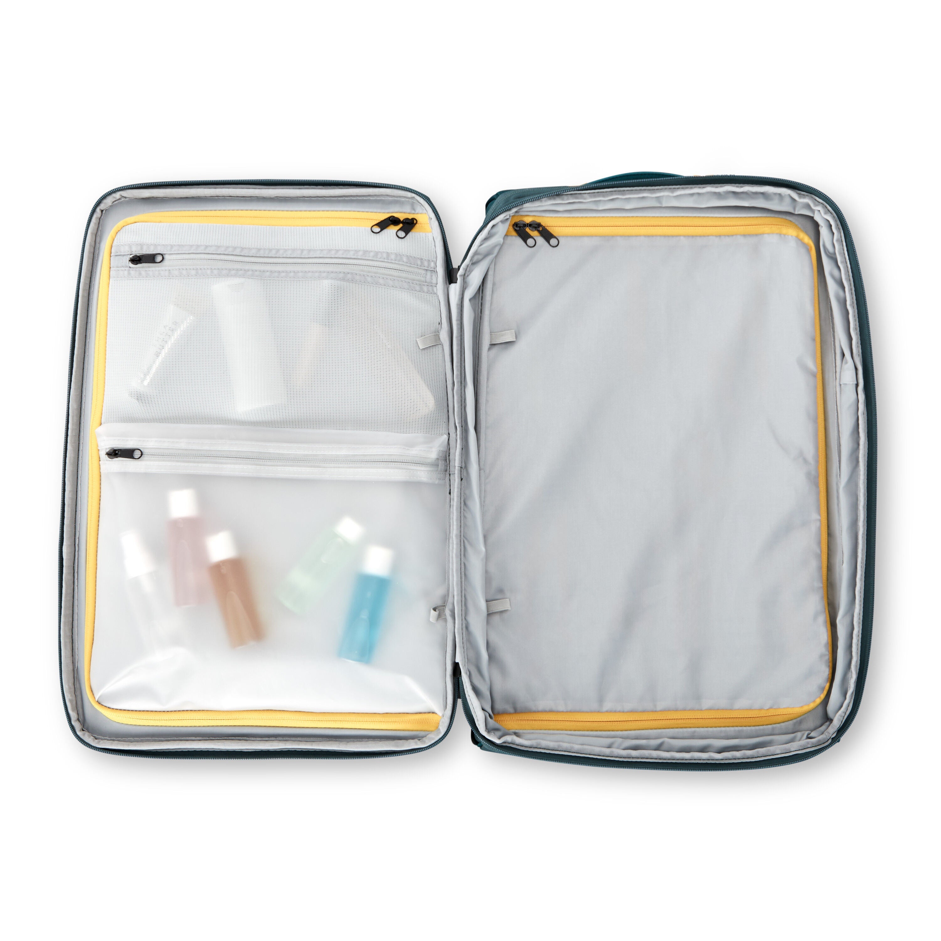High Sierra Hi-Life 3-in-1 Convertible Wheeled Backpack in Green Yellow — interior view