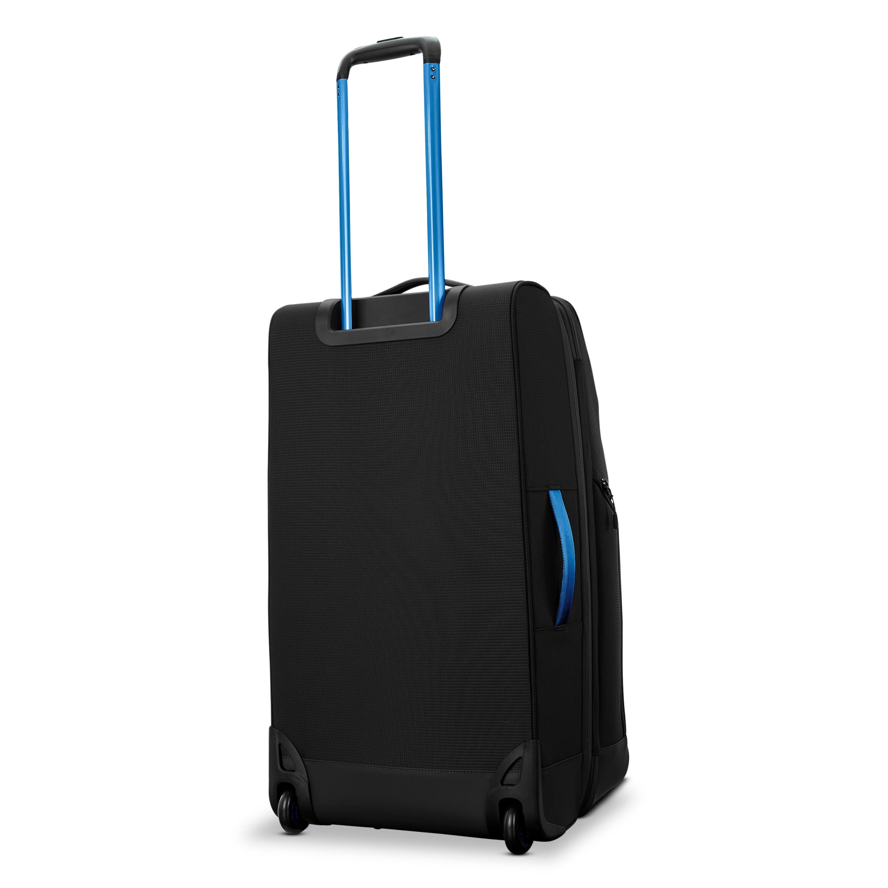 High Sierra Hi-Life Medium Wheeled Duffel in Black Blue — back view