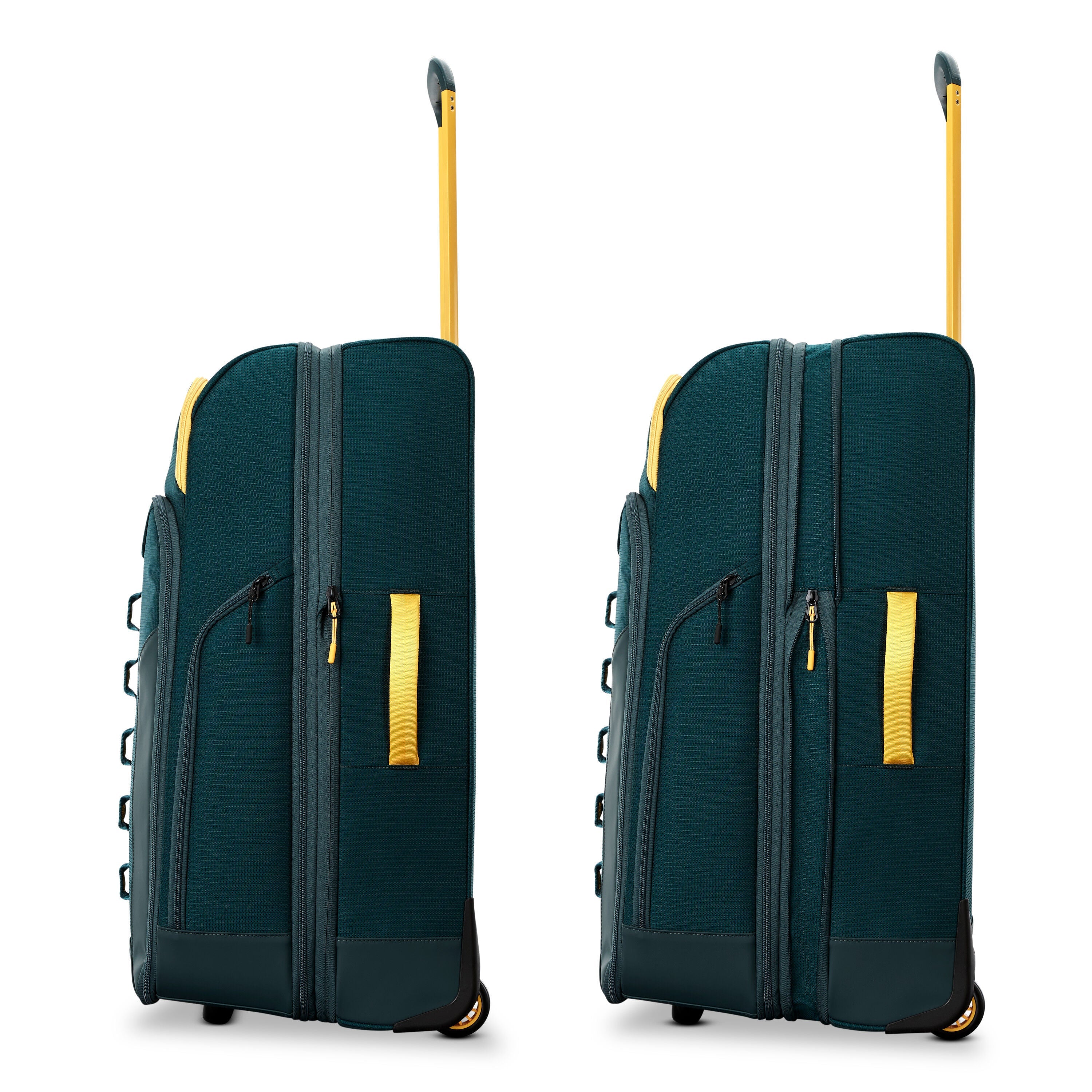 High Sierra Hi-Life Medium Wheeled Duffel in Green Yellow — angle view 2