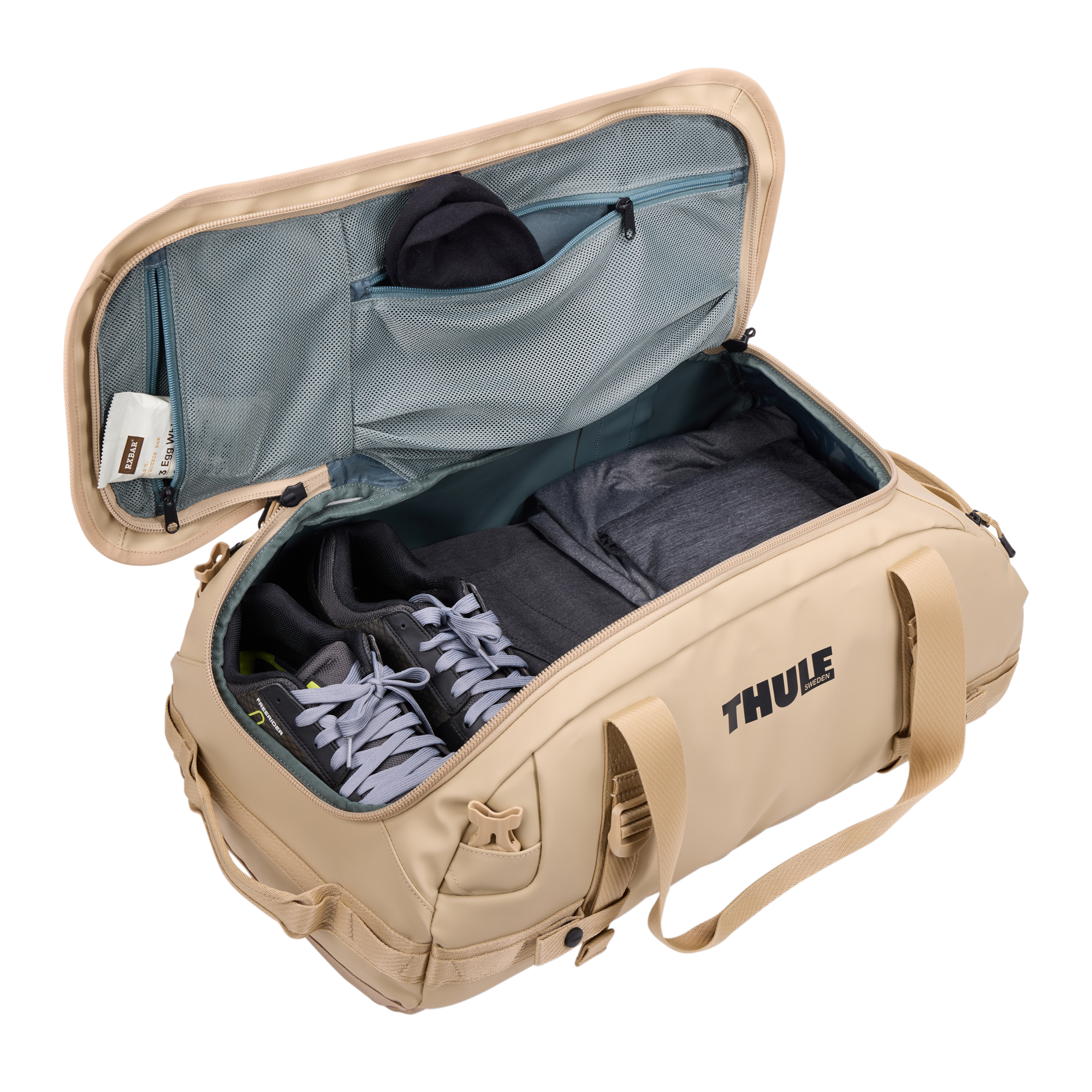 Thule Chasm 40L Duffel in Gentle Beige — interior view # color_Gentle Beige