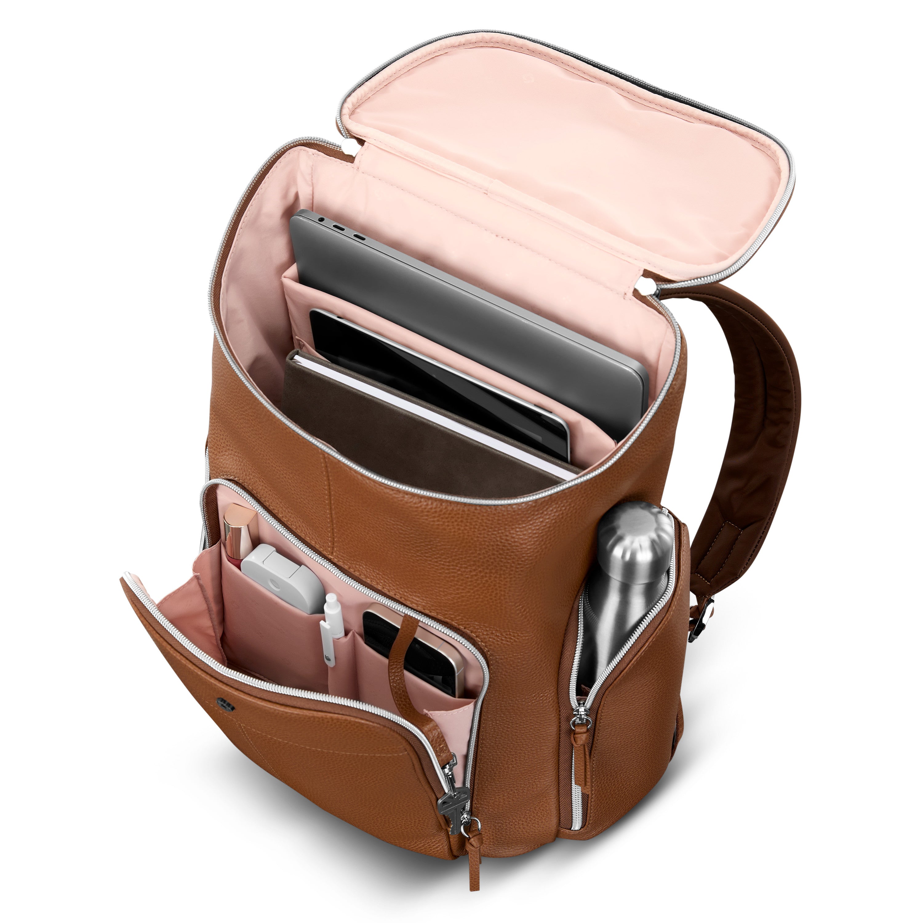Samsonite Mobile Solution 2 Leather Deluxe Backpack - Cognac