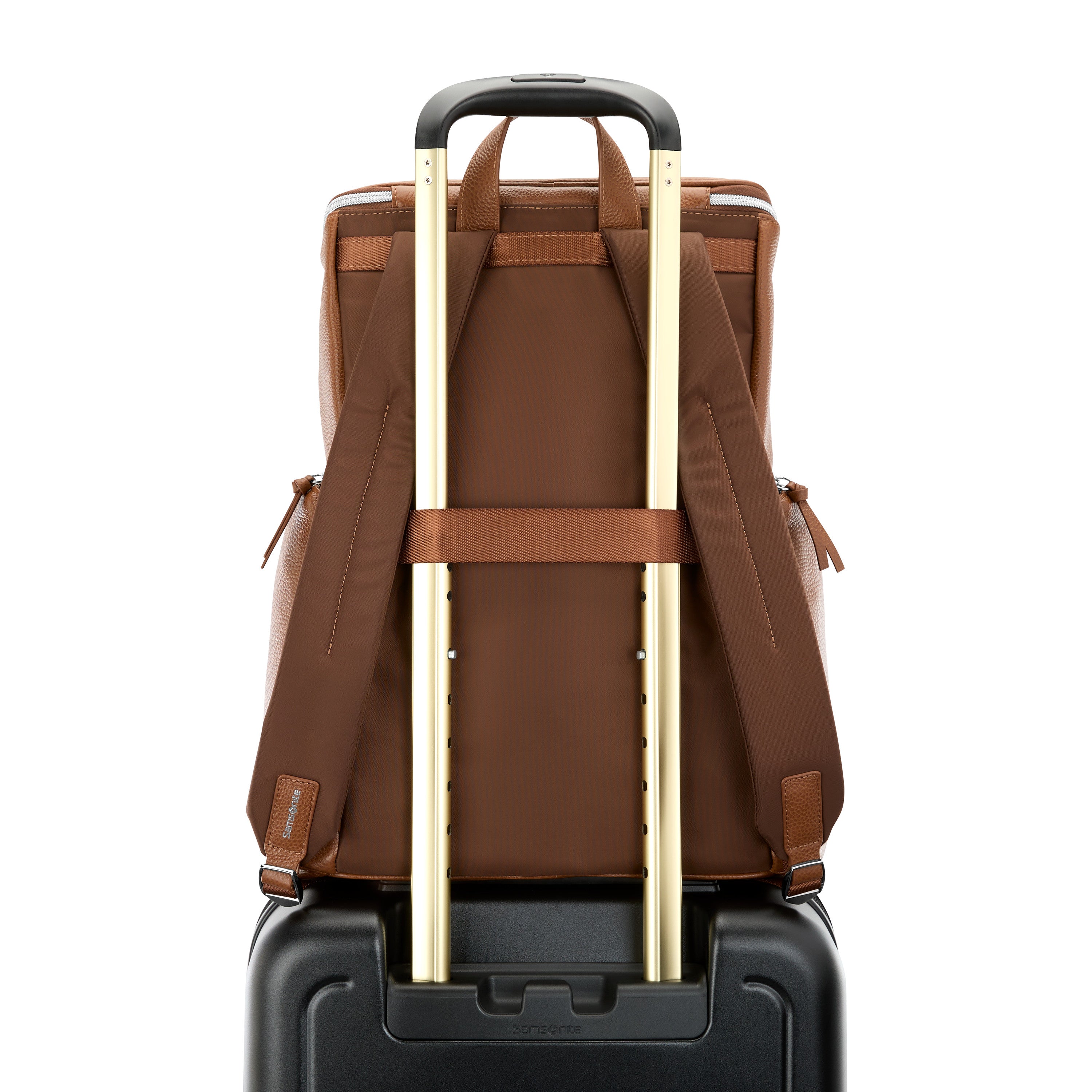 Samsonite Mobile Solution 2 Leather Deluxe Backpack - Cognac