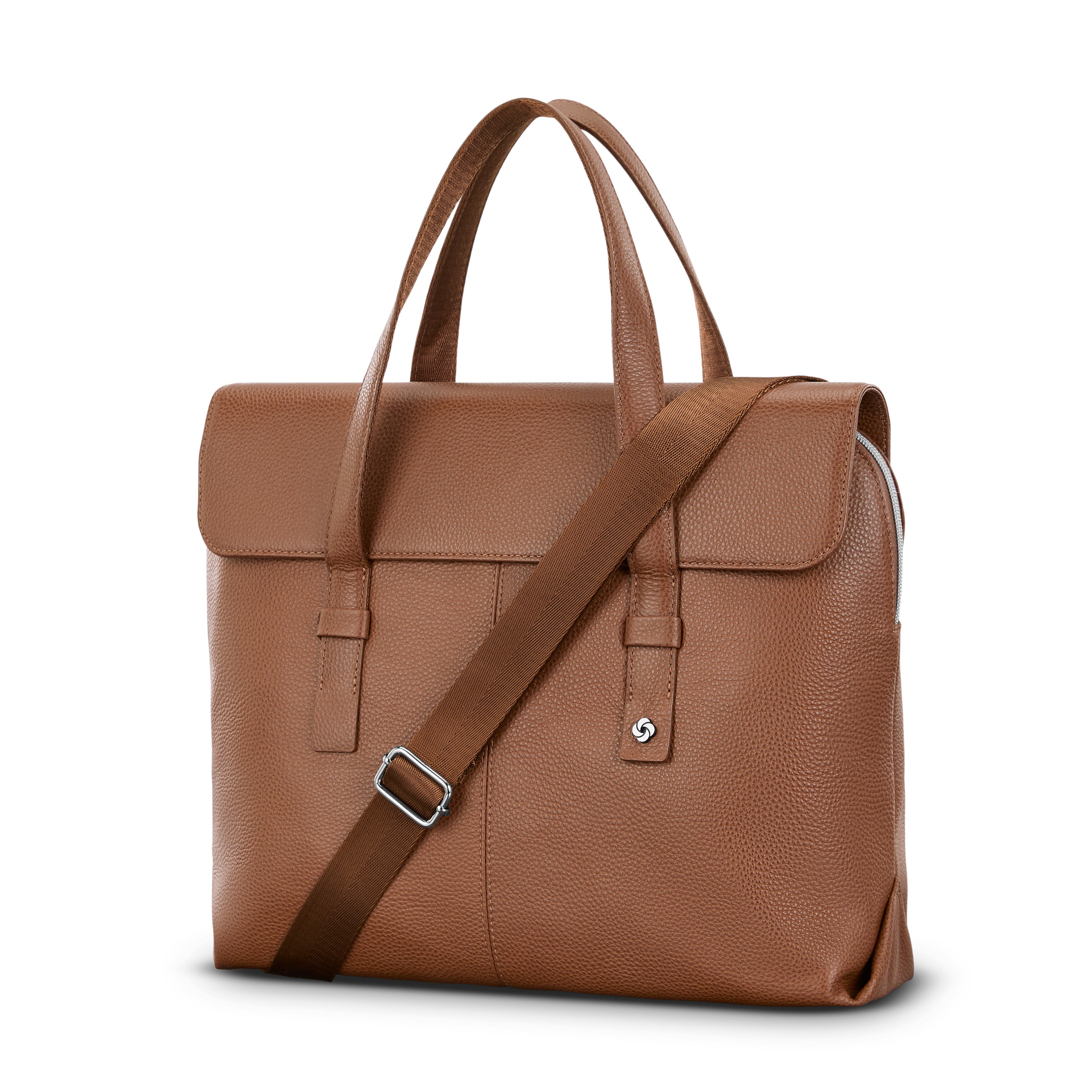 Samsonite Mobile Solution 2 Leather Convertible Brief - COGNAC