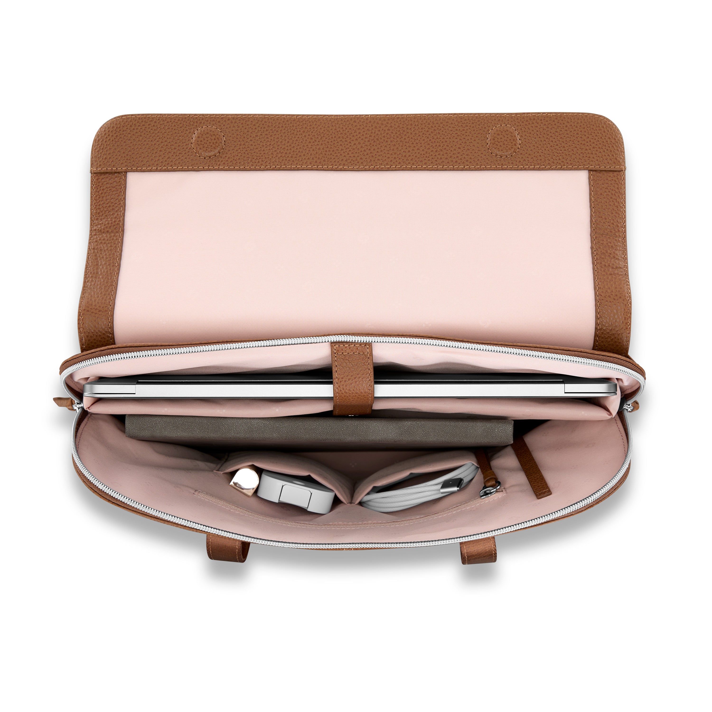 Samsonite Mobile Solution 2 Leather Convertible Brief - COGNAC