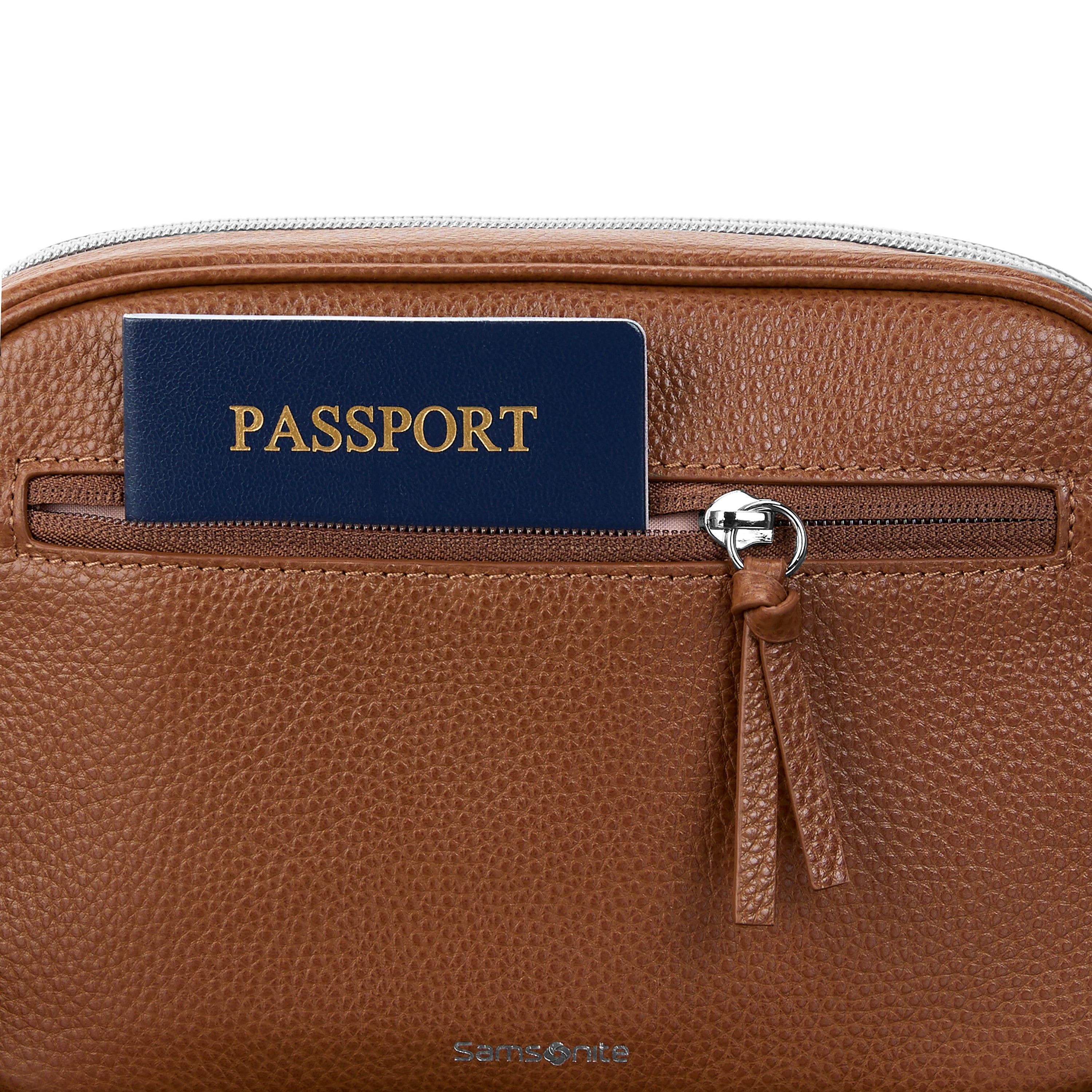 Samsonite Mobile Solution 2 Leather Crossbody - Cognac