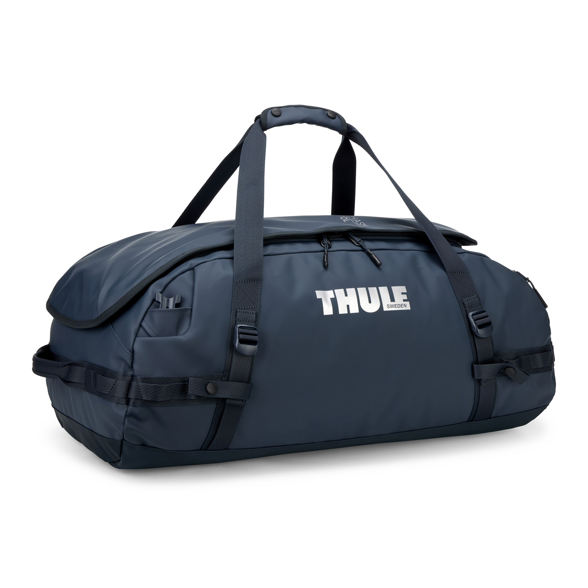 Thule Chasm 70L Duffel in Darkest Blue — front view # color_Darkest Blue