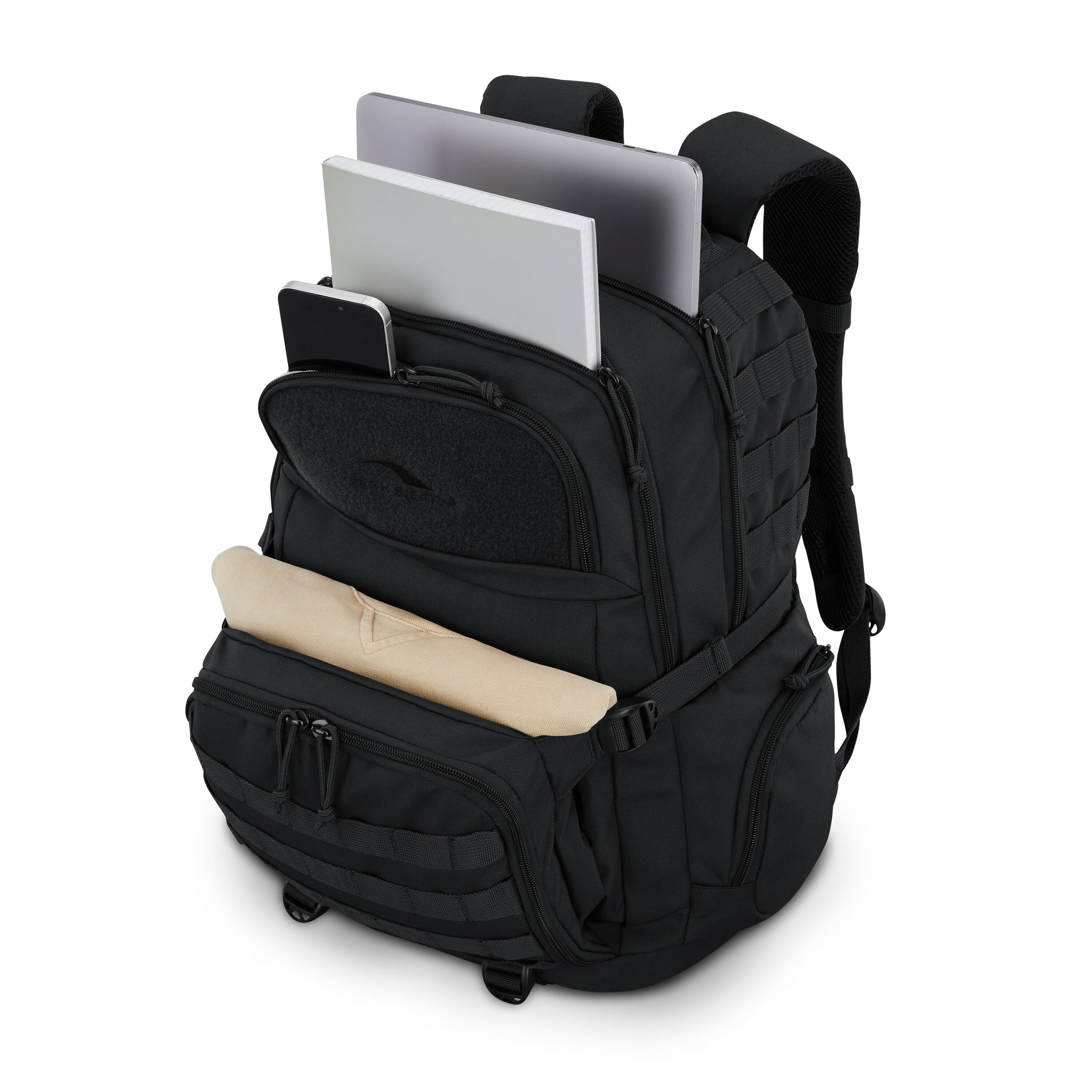 High Sierra Pathsetter Backpack in Black — interior view