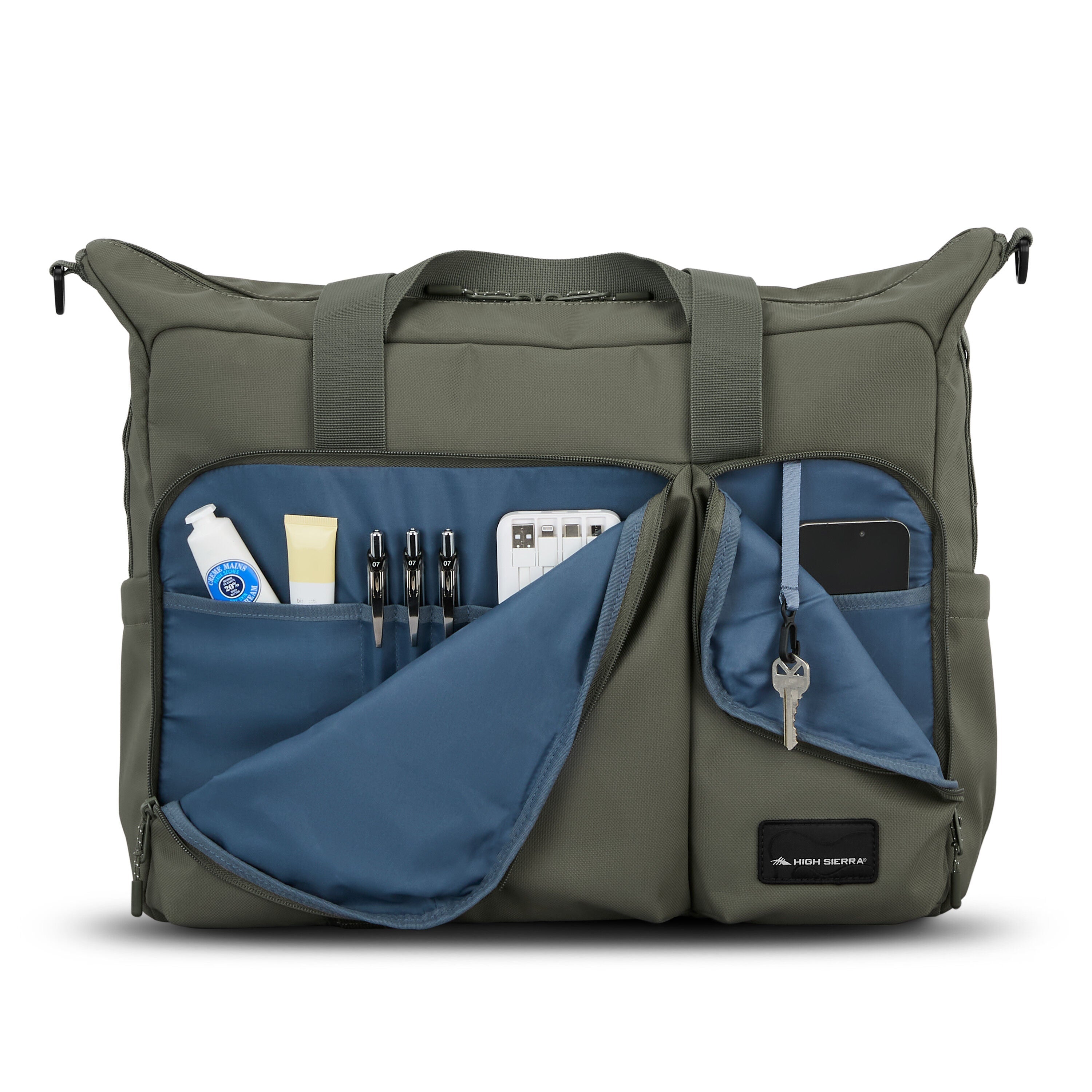 High Sierra Lineage Tote in Olive — angle view 1