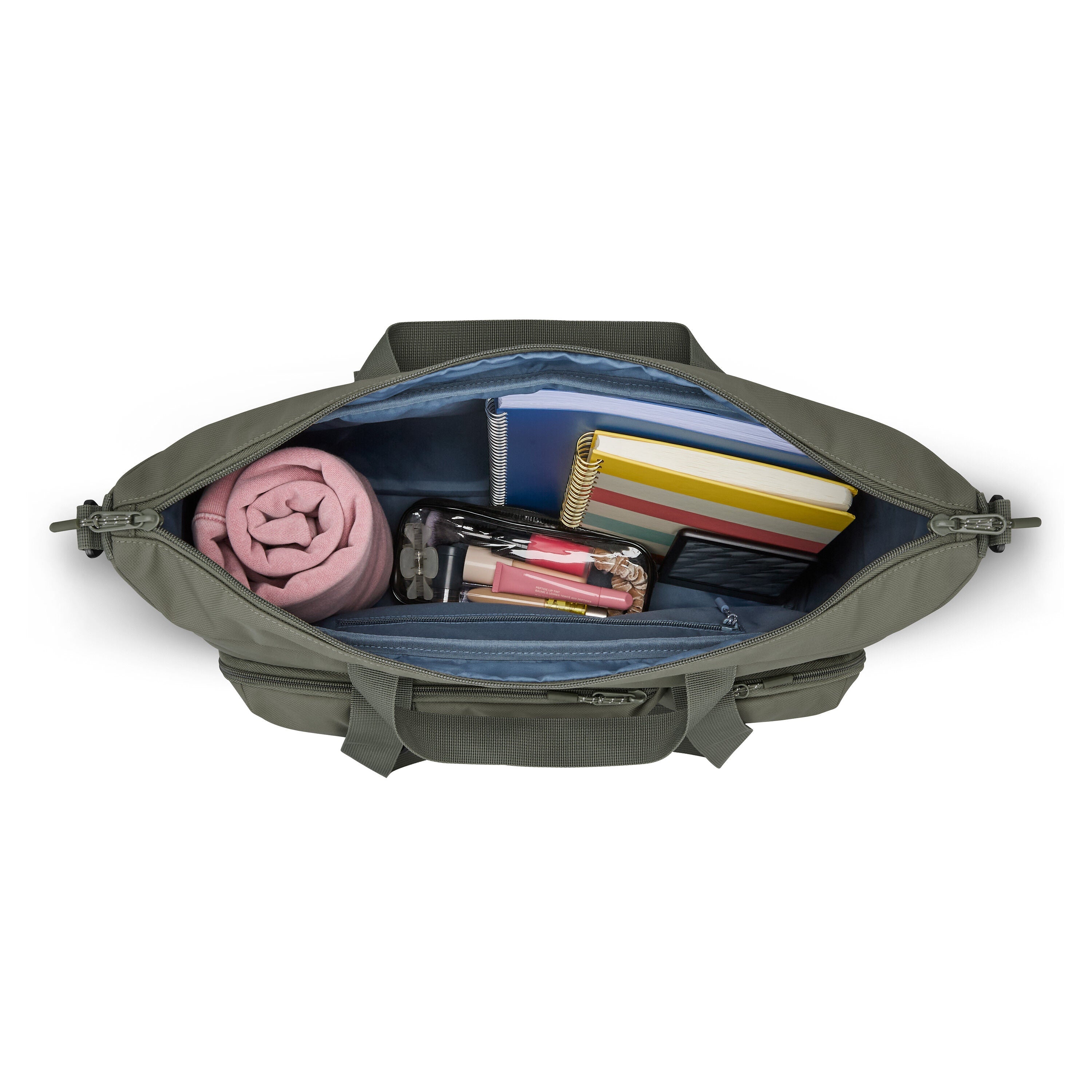 High Sierra Lineage Tote in Olive — interior view