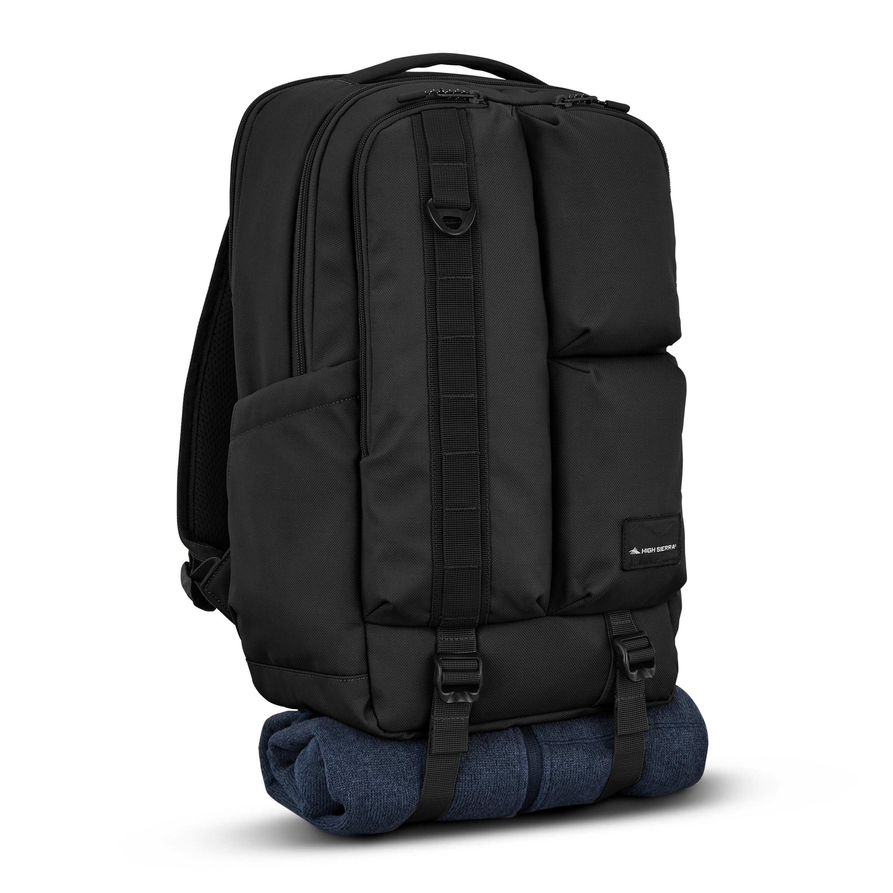 High Sierra Lineage Backpack in Black — angle view 6