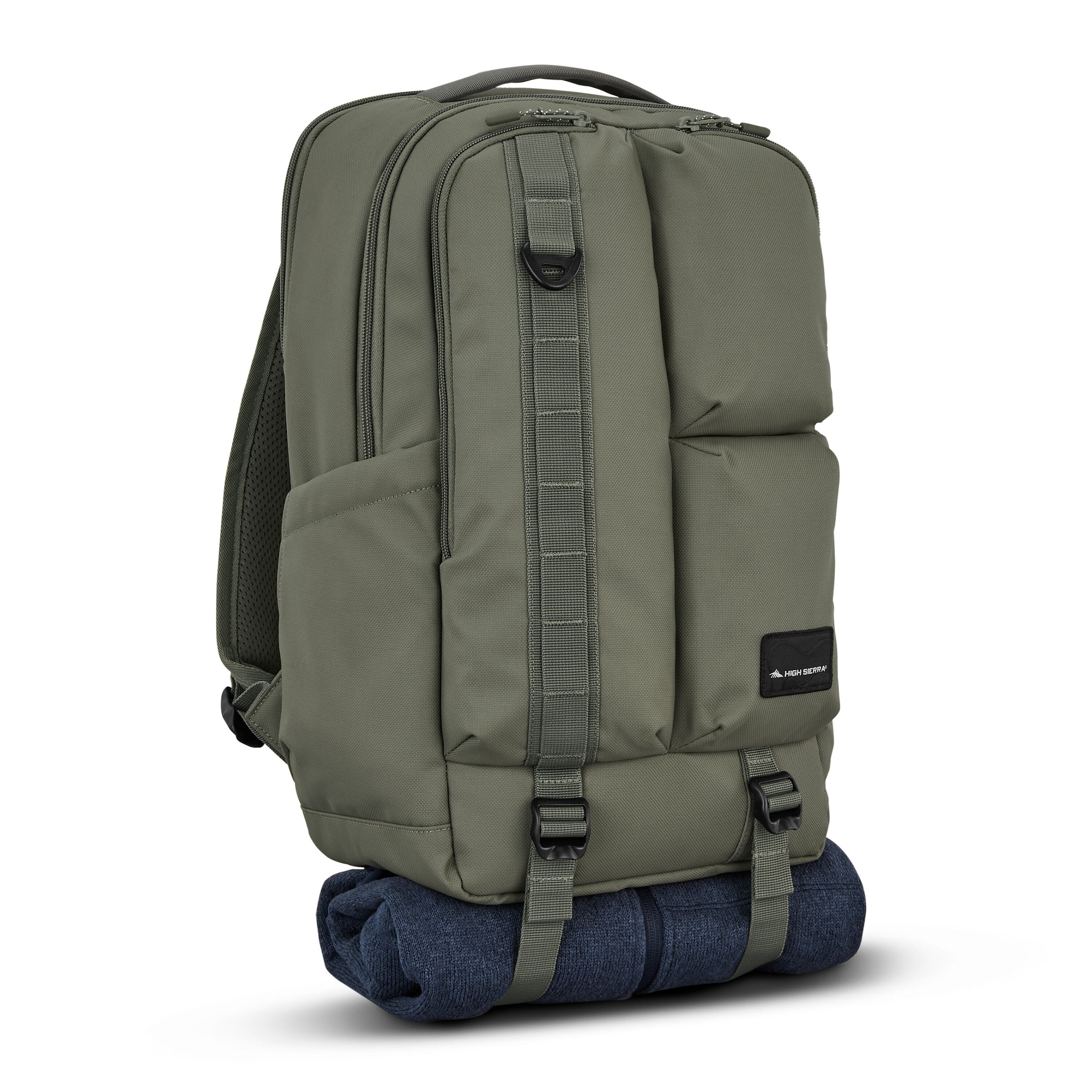 High Sierra Lineage Backpack in Olive — angle view 6