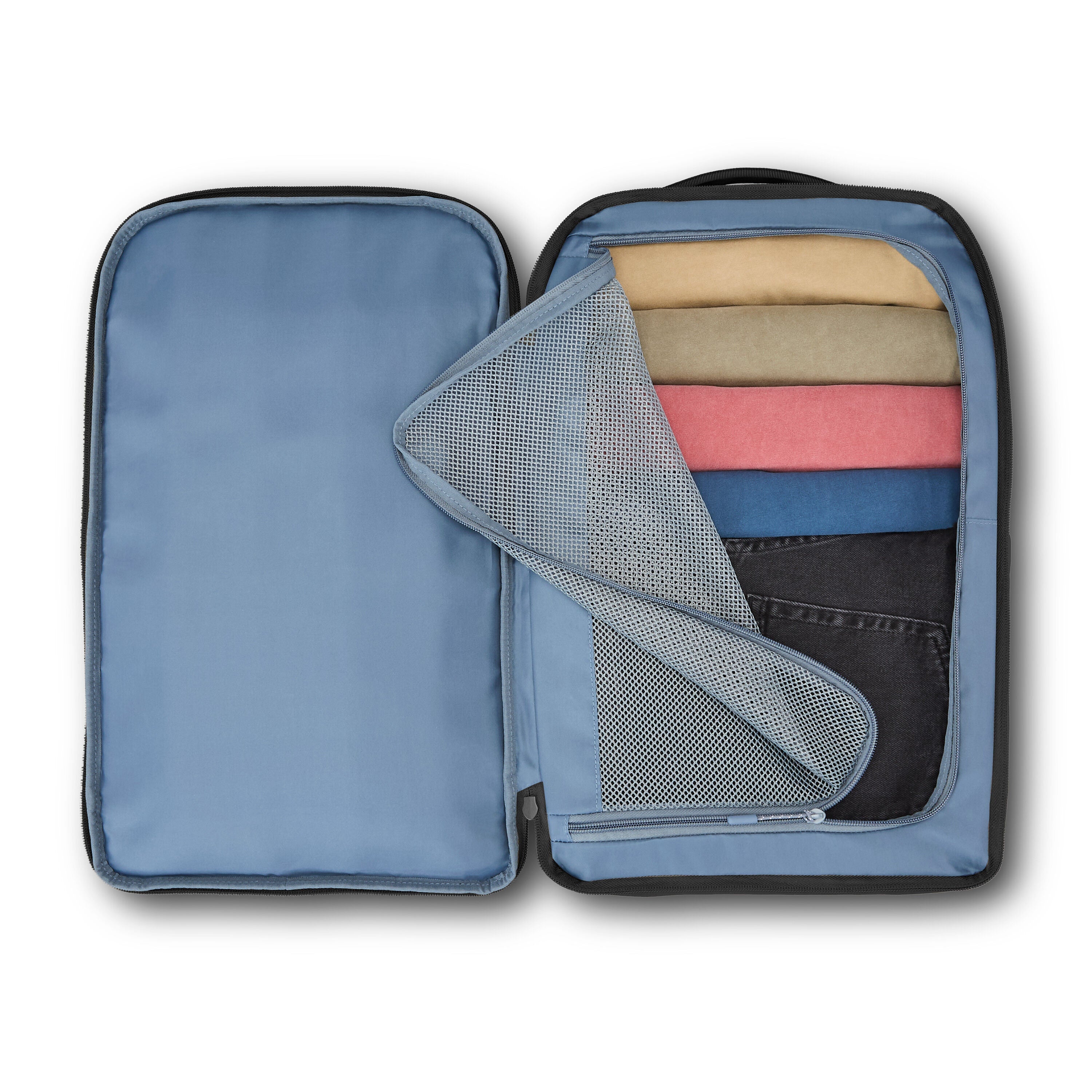 High Sierra Lineage Travel Backpack in Black — interior view
