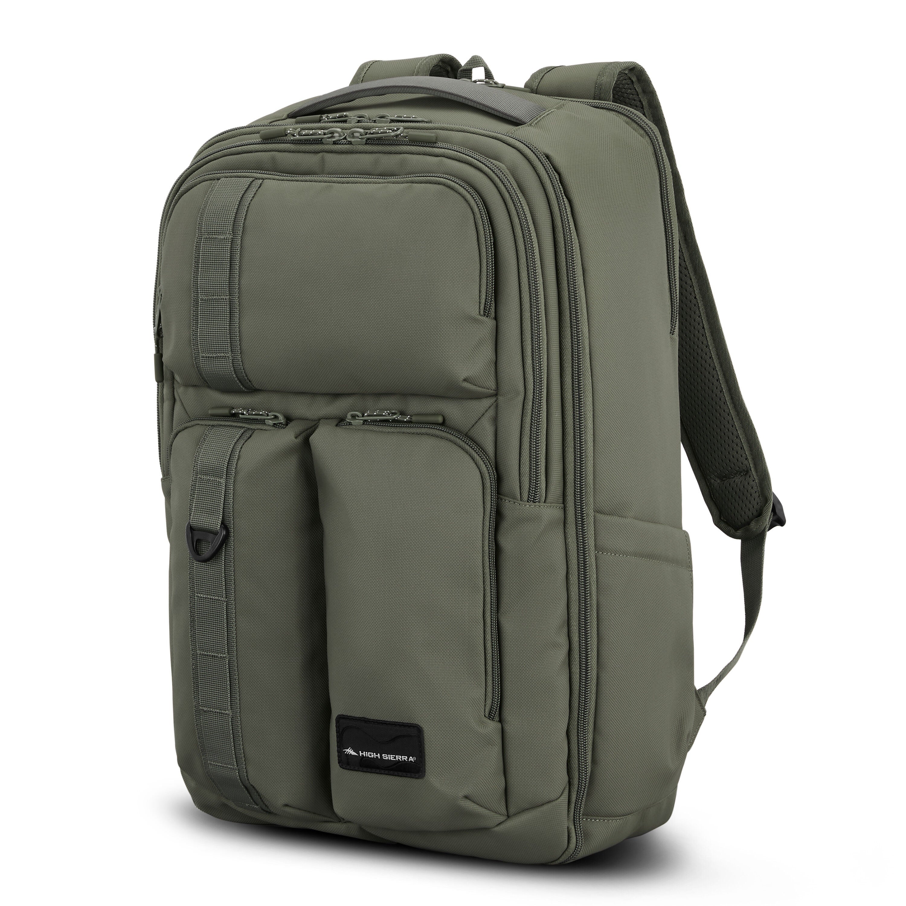 High Sierra Lineage Travel Backpack in Olive — front view