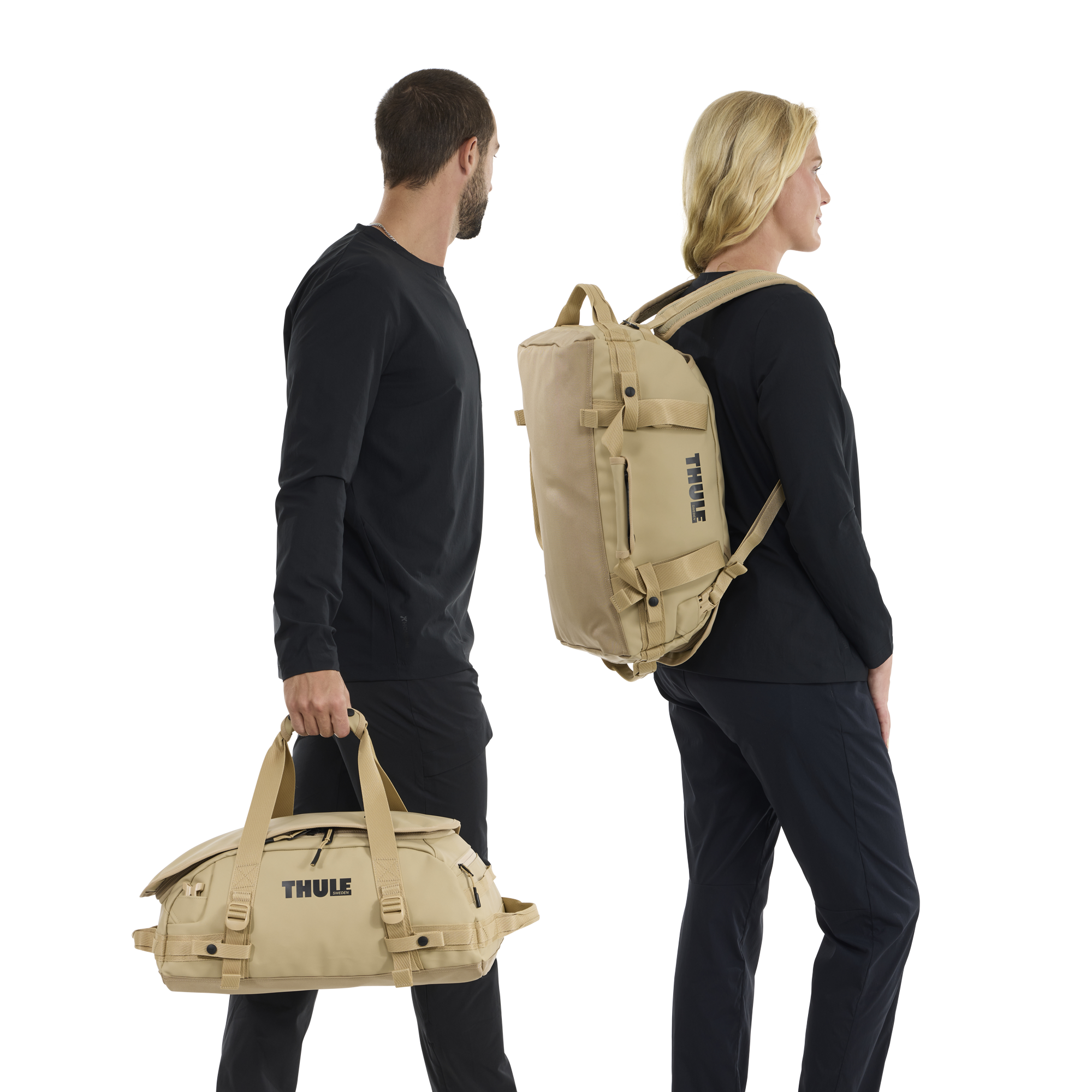 Thule Chasm 30L Duffel in Gentle Beige — lifestyle # color_Gentle Beige