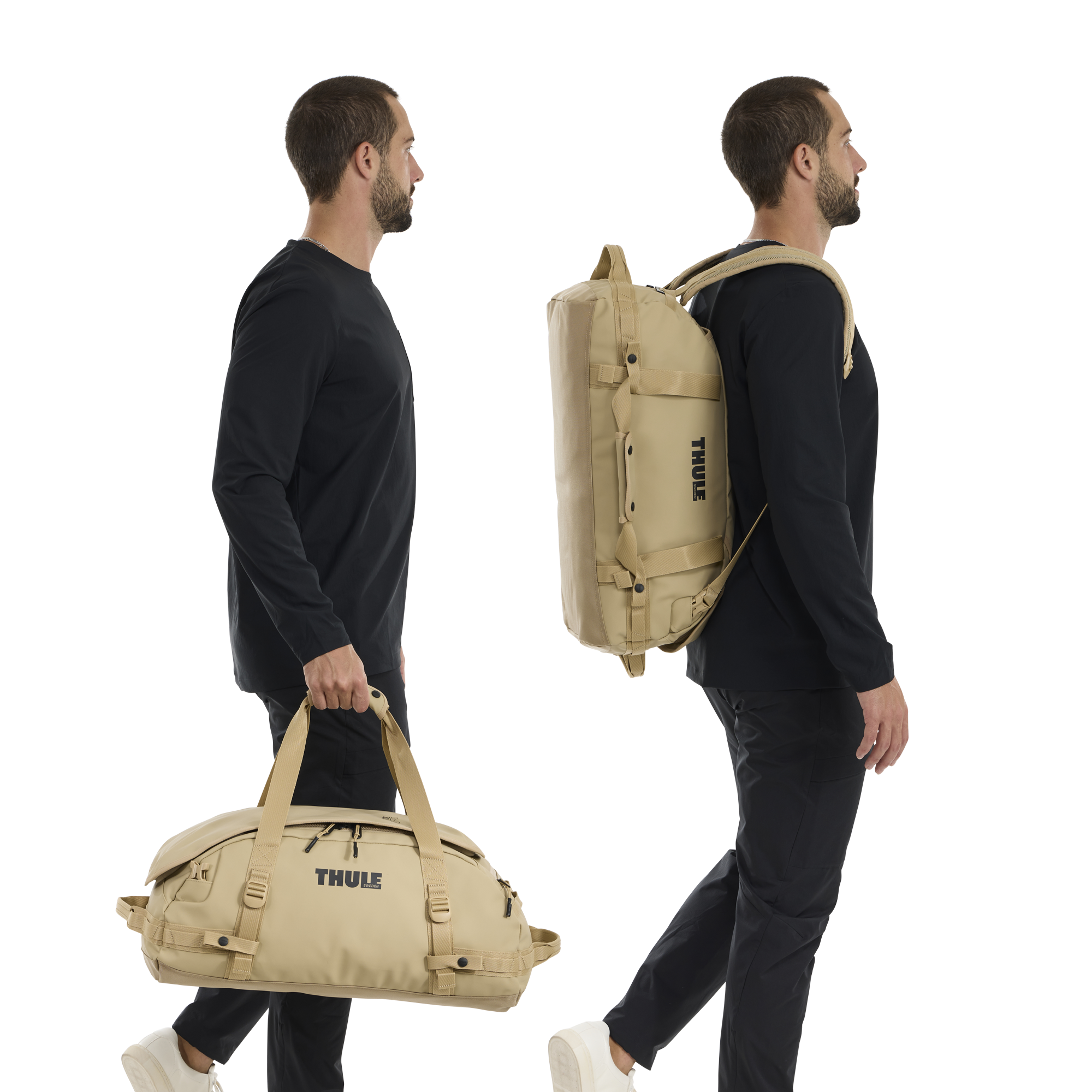 Thule Chasm 40L Duffel in Gentle Beige — lifestyle # color_Gentle Beige