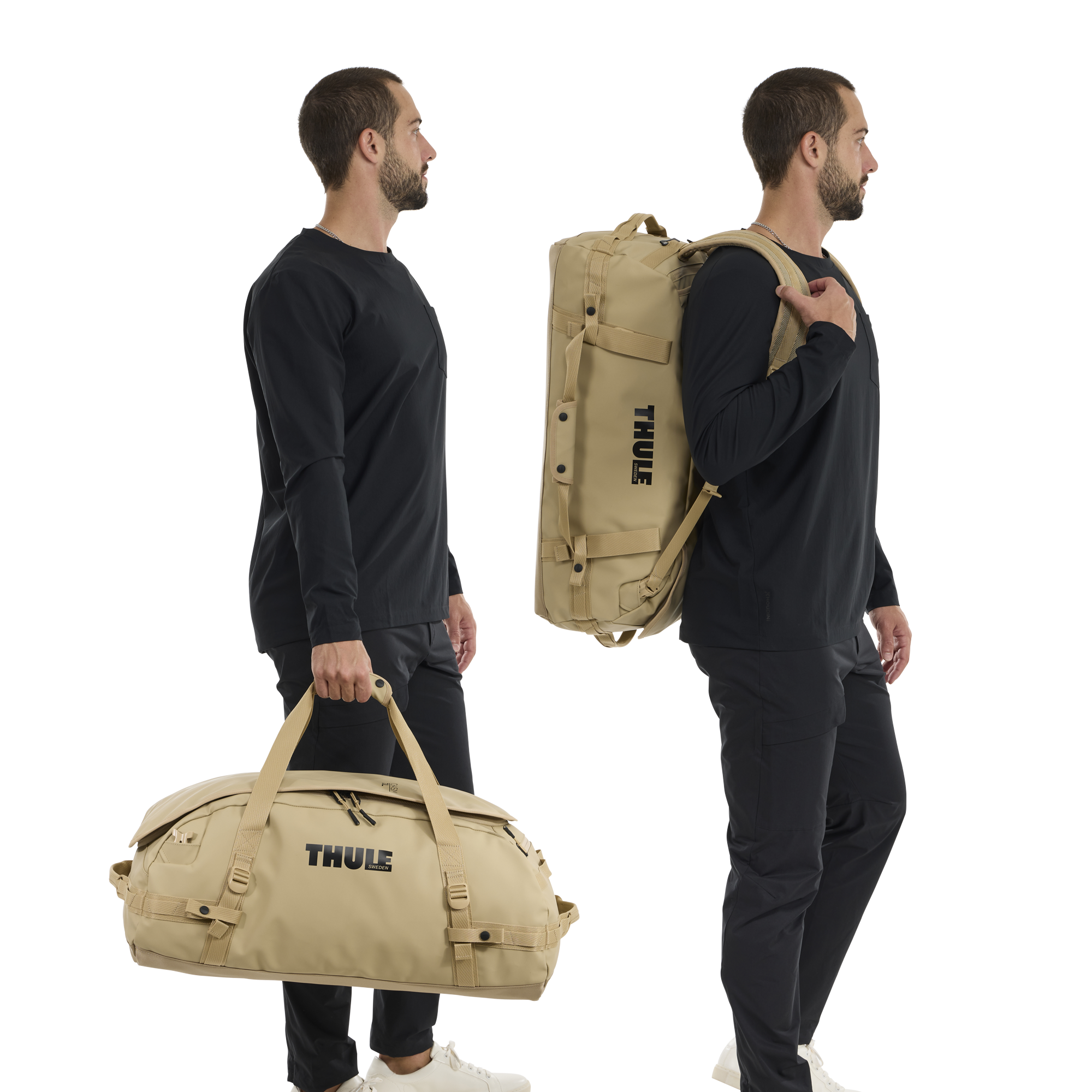 Thule Chasm 70L Duffel in Gentle Beige — lifestyle # color_Gentle Beige