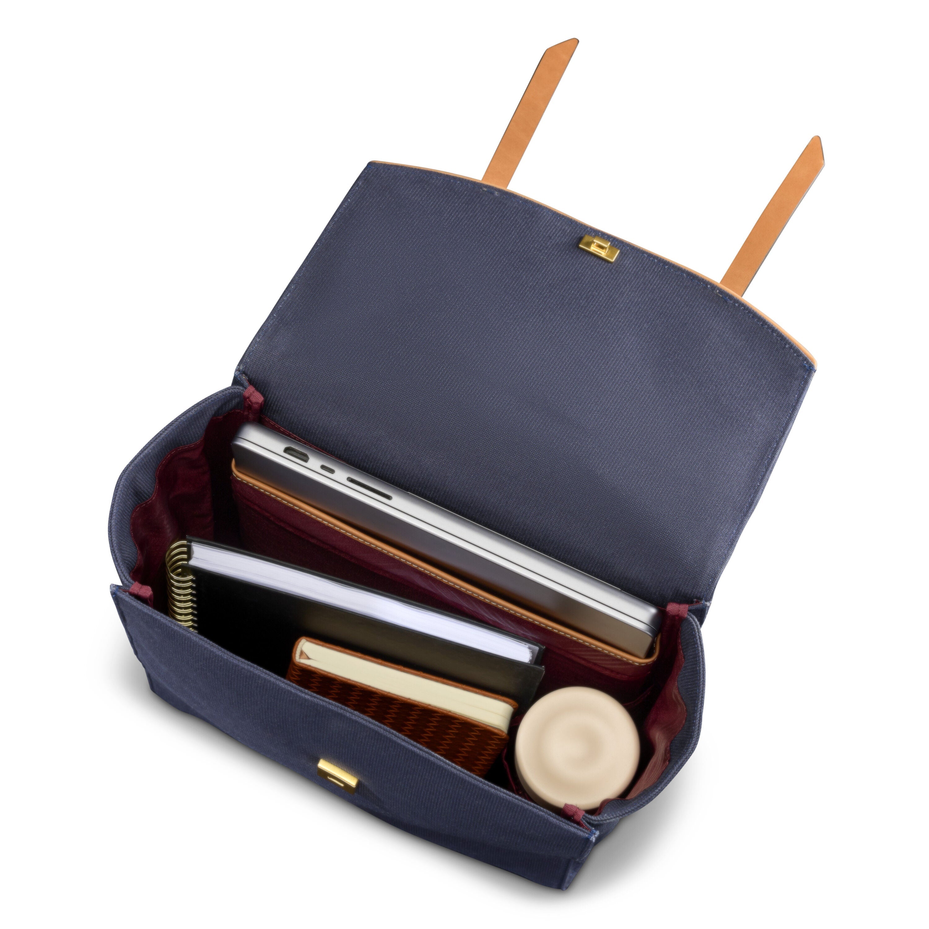 Hartmann Reserve Women's Backpack in Midnight Navy — interior view