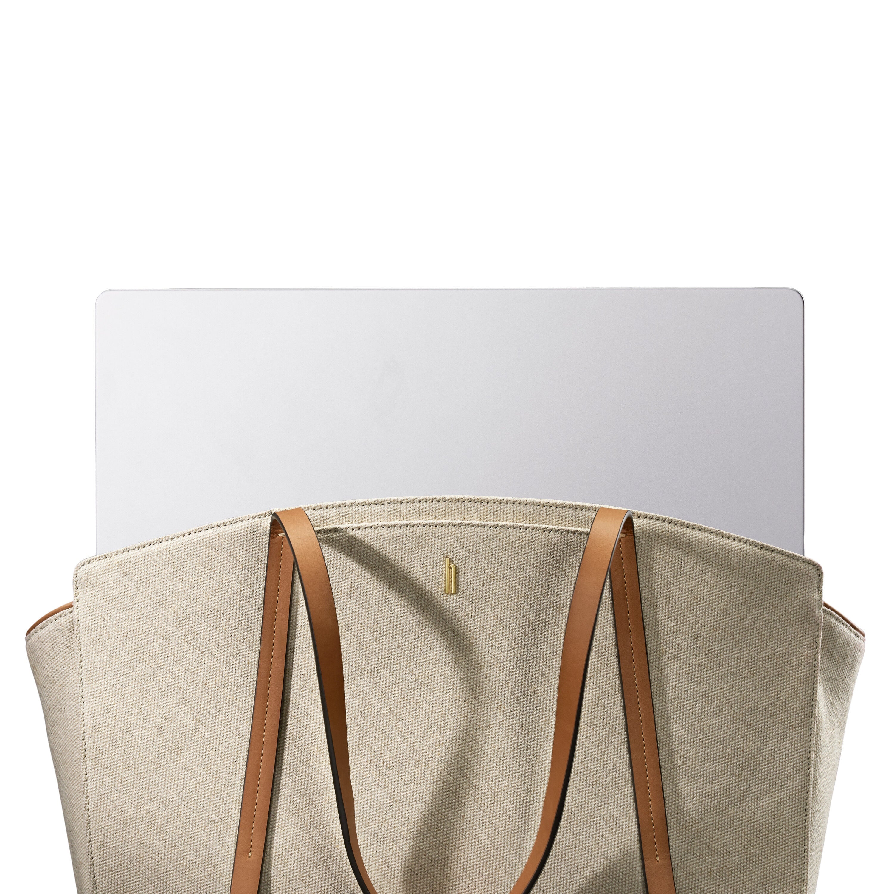 Hartmann Reserve Carryall Tote in Ecru — angle view 3