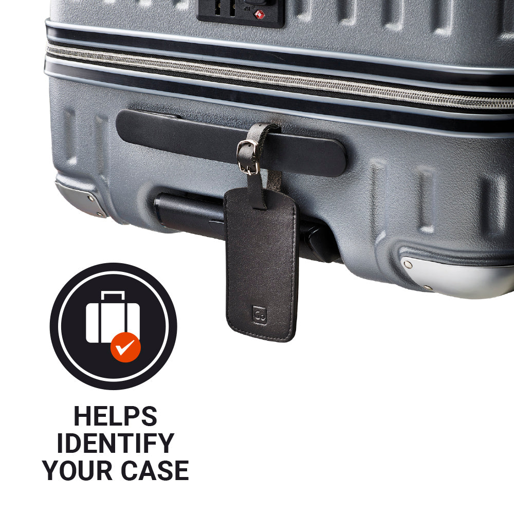 Go Travel Classic Tags Luggage Label (Set of 2) in Black — lifestyle # color_Black